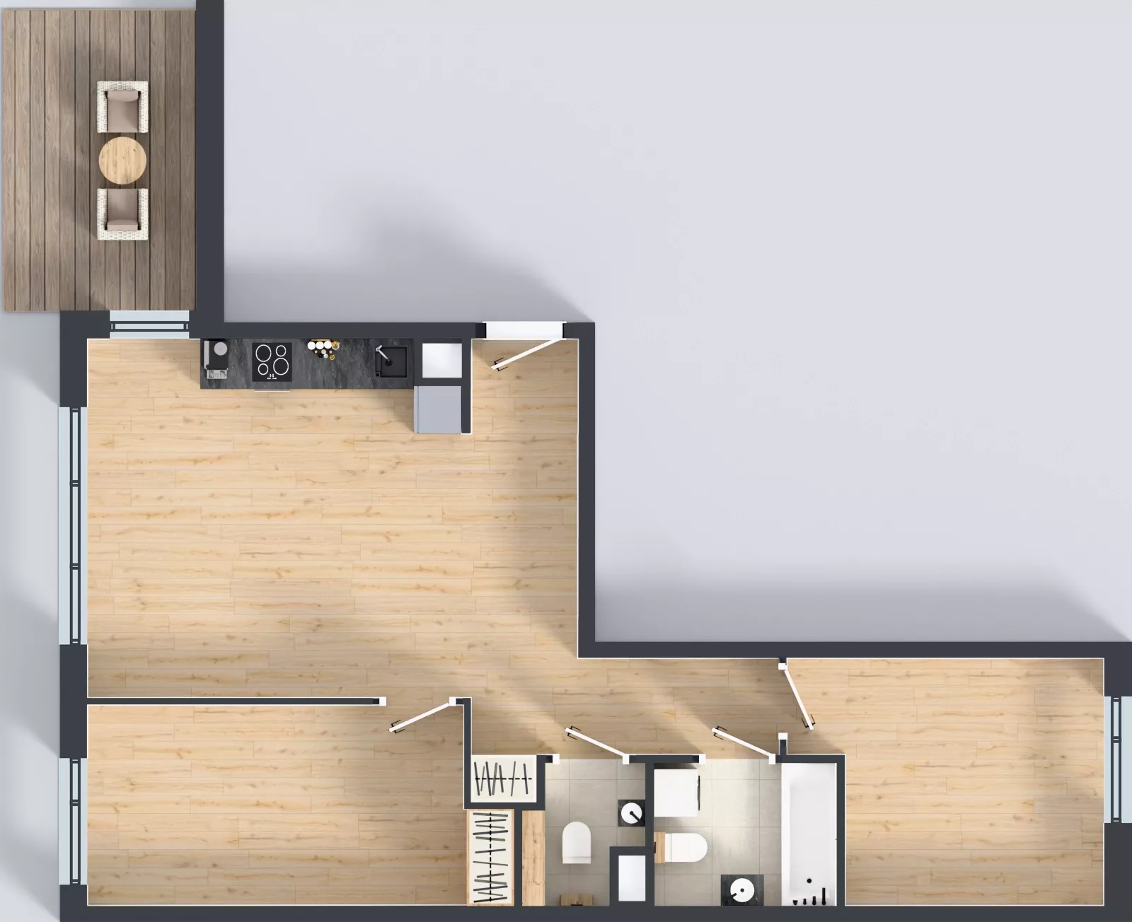 3 pokoje, mieszkanie 62,65 m², piętro 4, oferta nr B.K2.54, Porto Żerań, Warszawa, Białołęka, Żerań, ul. Myśliborska