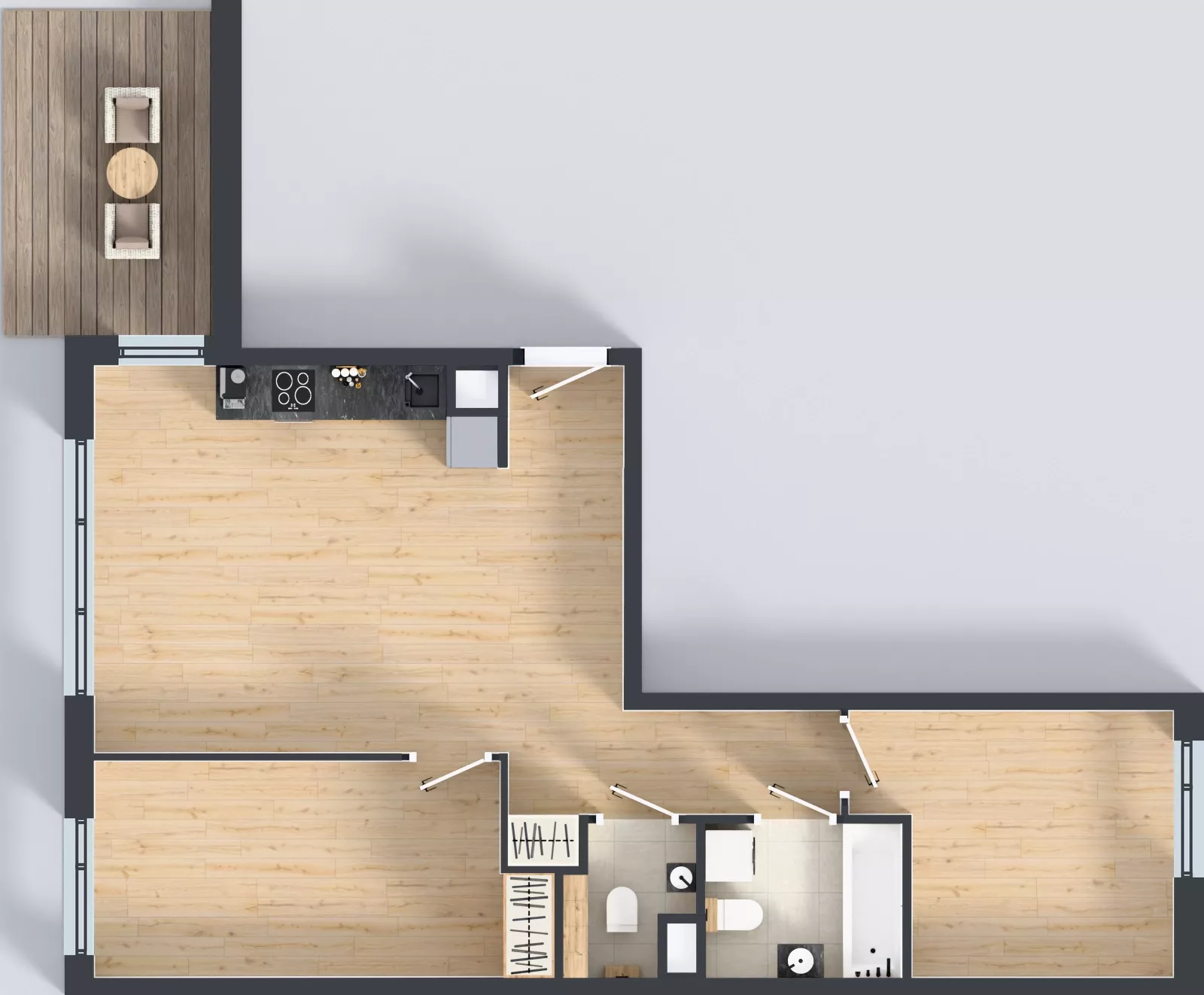 3 pokoje, mieszkanie 61,58 m², piętro 5, oferta nr B.K2.58, Porto Żerań, Warszawa, Białołęka, Żerań, ul. Myśliborska