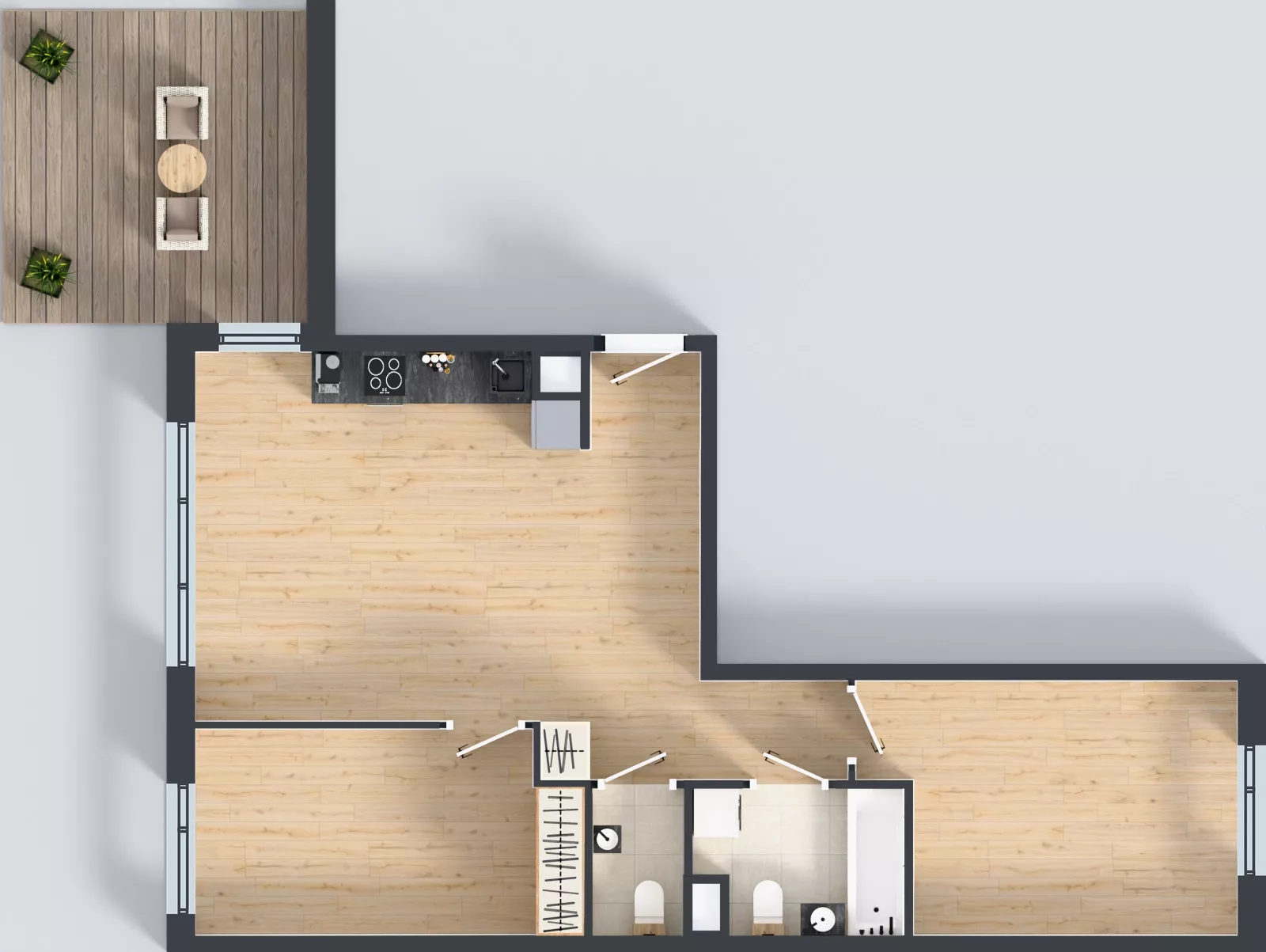 3 pokoje, mieszkanie 62,95 m², piętro 1, oferta nr B.K3.66, Porto Żerań, Warszawa, Białołęka, Żerań, ul. Myśliborska