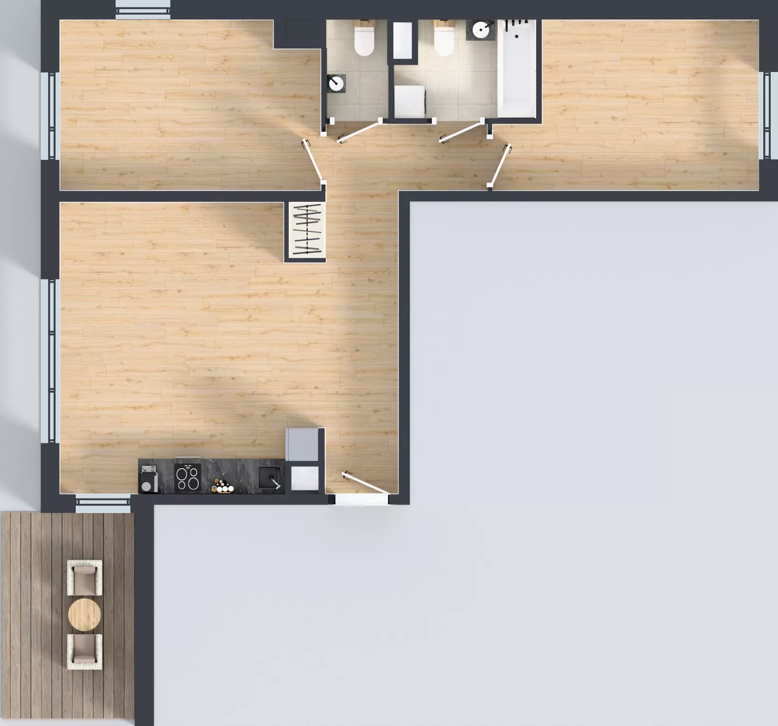 3 pokoje, mieszkanie 70,12 m², piętro 4, oferta nr B.K3.75, Porto Żerań, Warszawa, Białołęka, Żerań, ul. Myśliborska