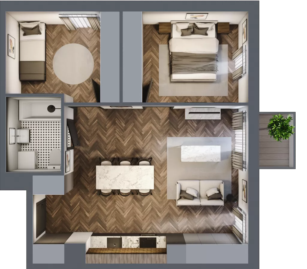 3 pokoje, mieszkanie 55,27 m², piętro 3, oferta nr A.3.25, Jabłonova, Piaseczno, ul. Jabłoniowa