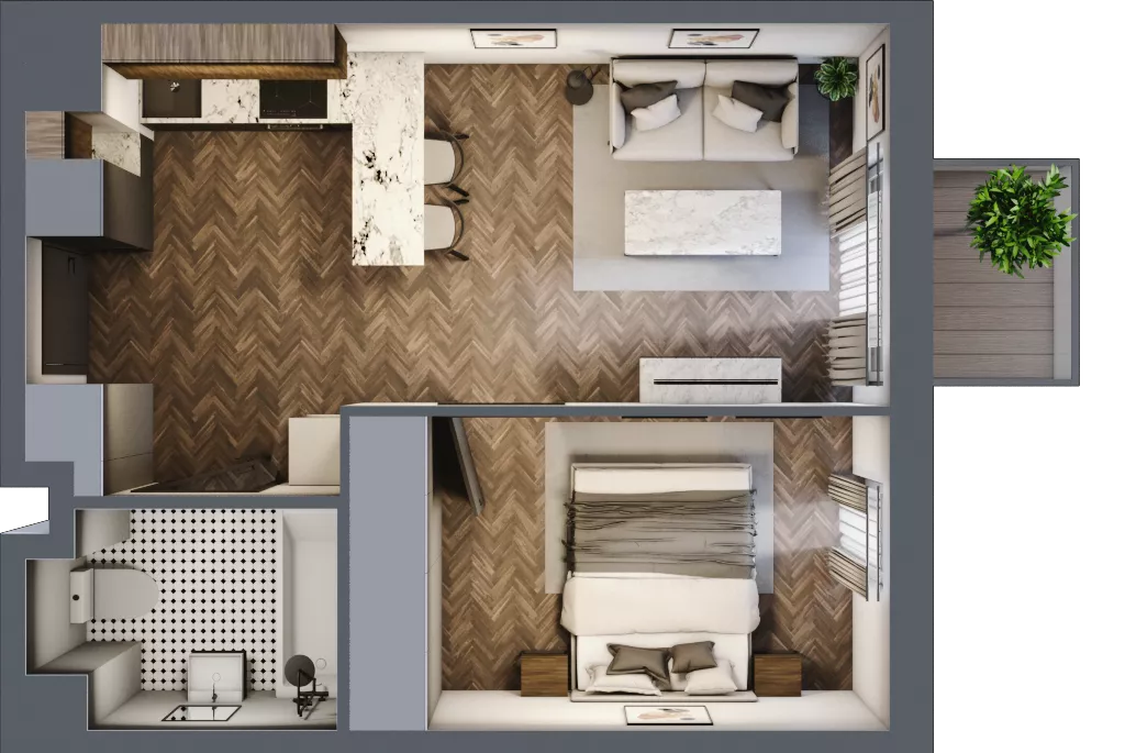 2 pokoje, mieszkanie 35,12 m², piętro 4, oferta nr A.4.34, Jabłonova, Piaseczno, ul. Jabłoniowa