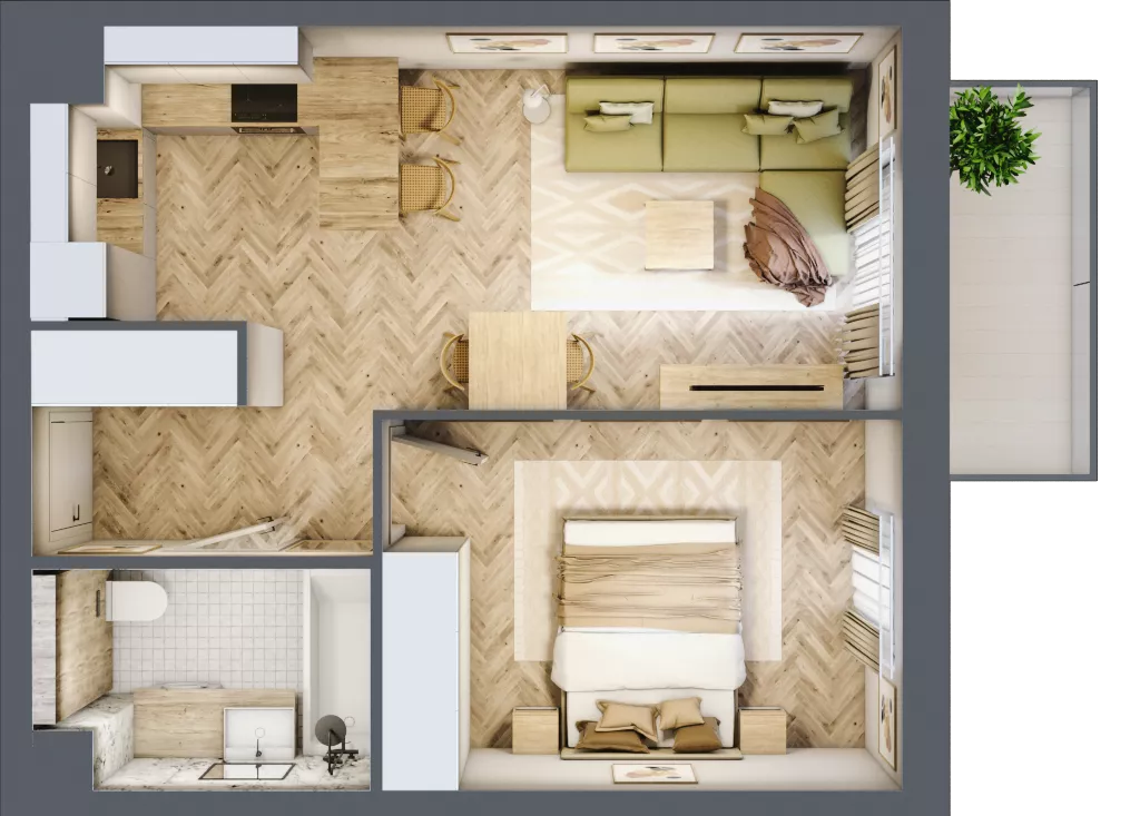 2 pokoje, mieszkanie 40,52 m², piętro 2, oferta nr B.P2.39, Mirabelki 5, Warszawa, Białołęka, Brzeziny, ul. Mirabelki 5