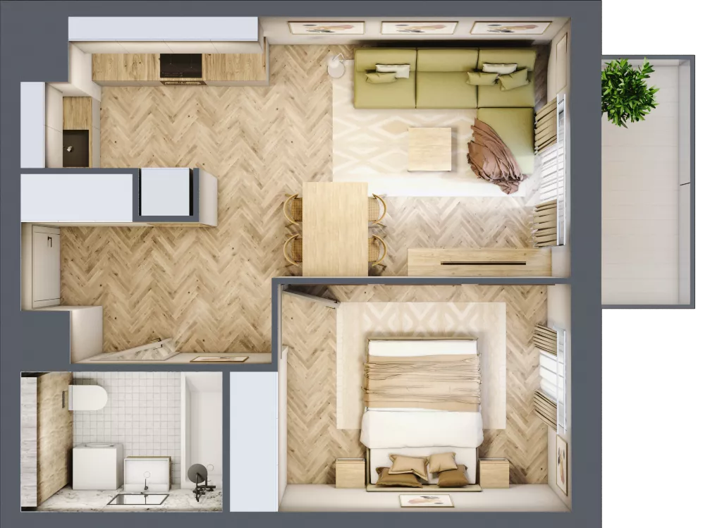 2 pokoje, mieszkanie 40,81 m², piętro 2, oferta nr B.P2.40, Mirabelki 5, Warszawa, Białołęka, Brzeziny, ul. Mirabelki 5
