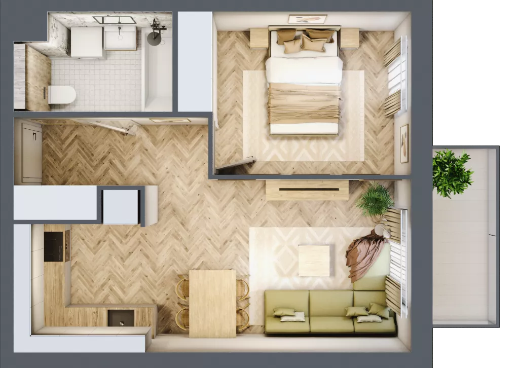 2 pokoje, mieszkanie 40,10 m², piętro 2, oferta nr B.P2.41, Mirabelki 5, Warszawa, Białołęka, Brzeziny, ul. Mirabelki 5