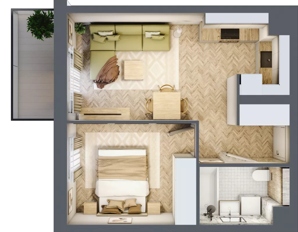2 pokoje, mieszkanie 36,25 m², parter, oferta nr C.P0.47, Mirabelki 5, Warszawa, Białołęka, Brzeziny, ul. Mirabelki 5