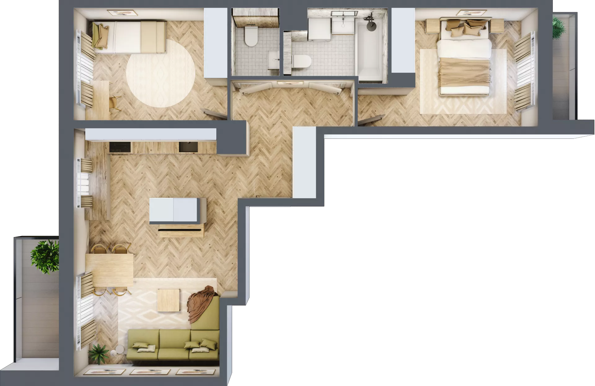 3 pokoje, mieszkanie 63,21 m², piętro 2, oferta nr D.P2.88, Mirabelki 5, Warszawa, Białołęka, Brzeziny, ul. Mirabelki 5