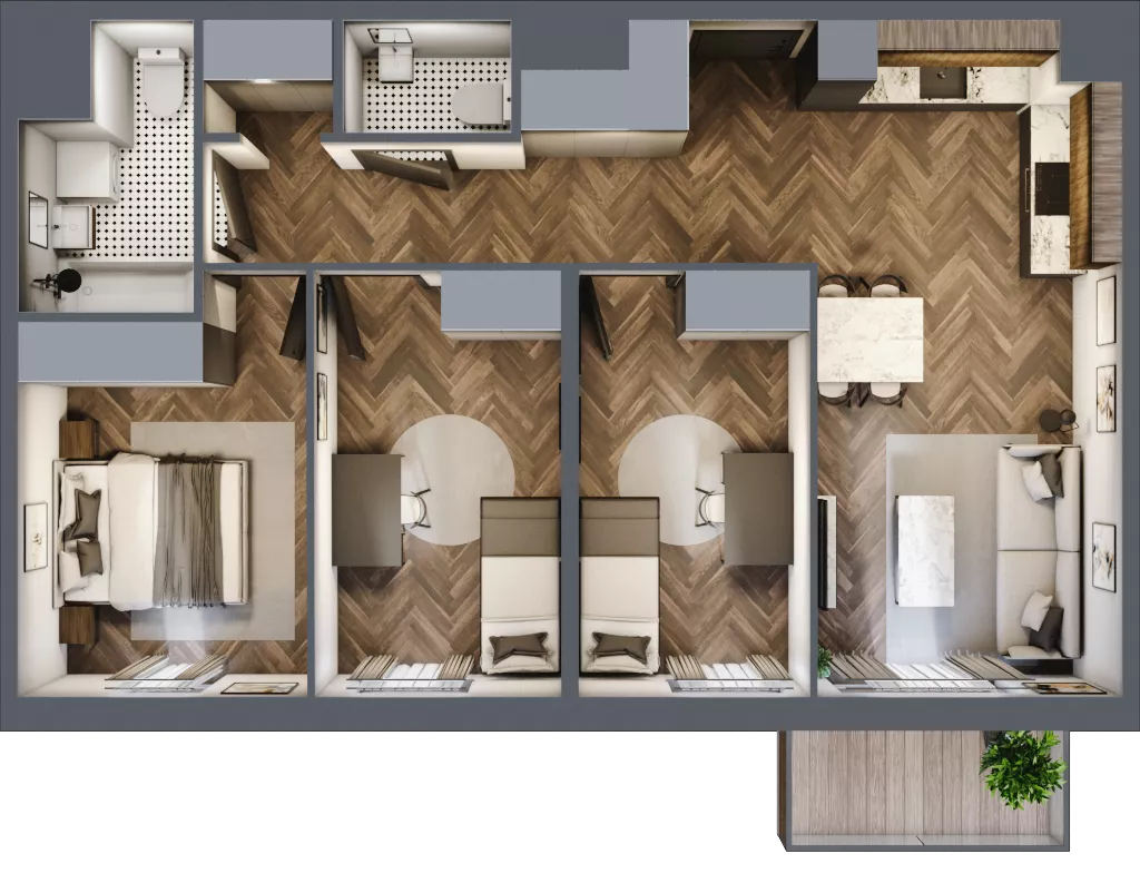 4 pokoje, mieszkanie 70,18 m², piętro 4, oferta nr B.4.119, Jabłonova Bud. B, Piaseczno, ul. Jabłoniowa