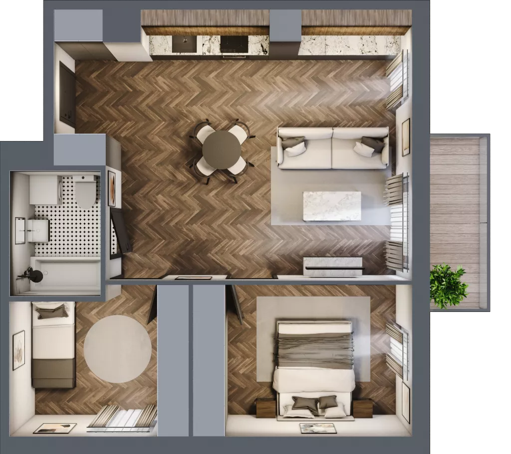3 pokoje, mieszkanie 57,27 m², piętro 4, oferta nr B.4.110, Jabłonova Bud. B, Piaseczno, ul. Jabłoniowa