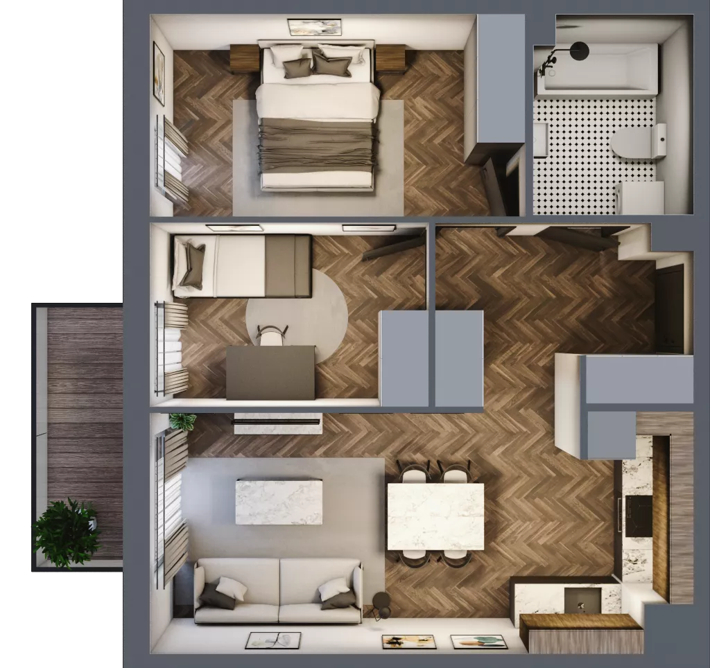 3 pokoje, mieszkanie 51,69 m², piętro 4, oferta nr B.4.115, Jabłonova Bud. B, Piaseczno, ul. Jabłoniowa