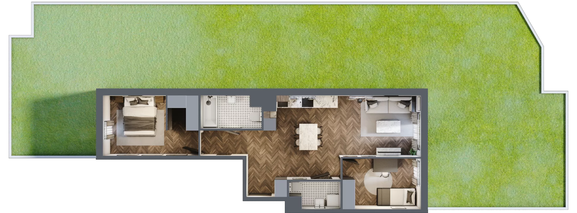 3 pokoje, mieszkanie 62,71 m², parter, oferta nr B.0.1, Jabłonova Bud. B, Piaseczno, ul. Jabłoniowa