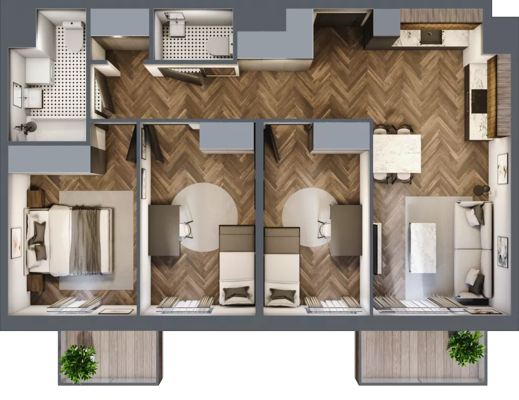 4 pokoje, mieszkanie 70,68 m², piętro 4, oferta nr B.4.117, Jabłonova Bud. B, Piaseczno, ul. Jabłoniowa