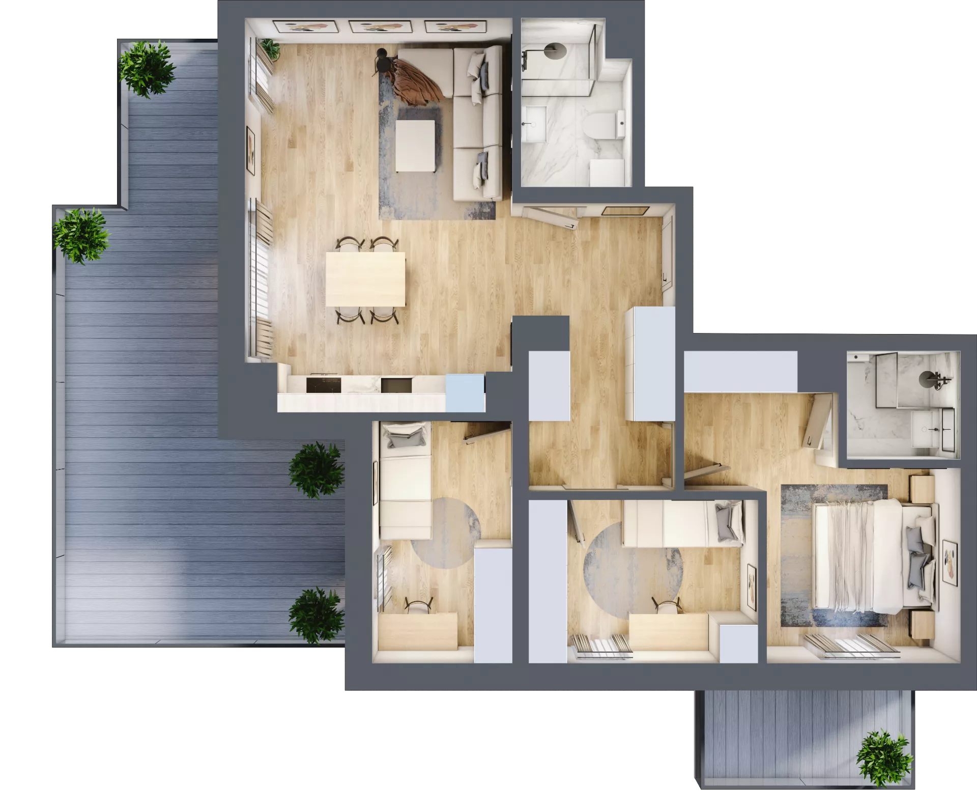 4 pokoje, mieszkanie 74,59 m², piętro 3, oferta nr A3.08, Osiedle Kwiatowe, Mysłowice, ul. Kwiatowa