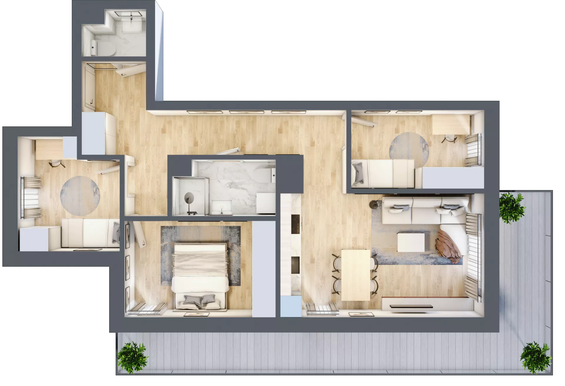 4 pokoje, mieszkanie 69,50 m², piętro 4, oferta nr B4.04, Osiedle Kwiatowe, Mysłowice, ul. Kwiatowa