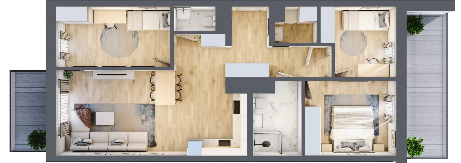 4 pokoje, mieszkanie 80,70 m², piętro 4, oferta nr B4.08, Osiedle Kwiatowe, Mysłowice, ul. Kwiatowa