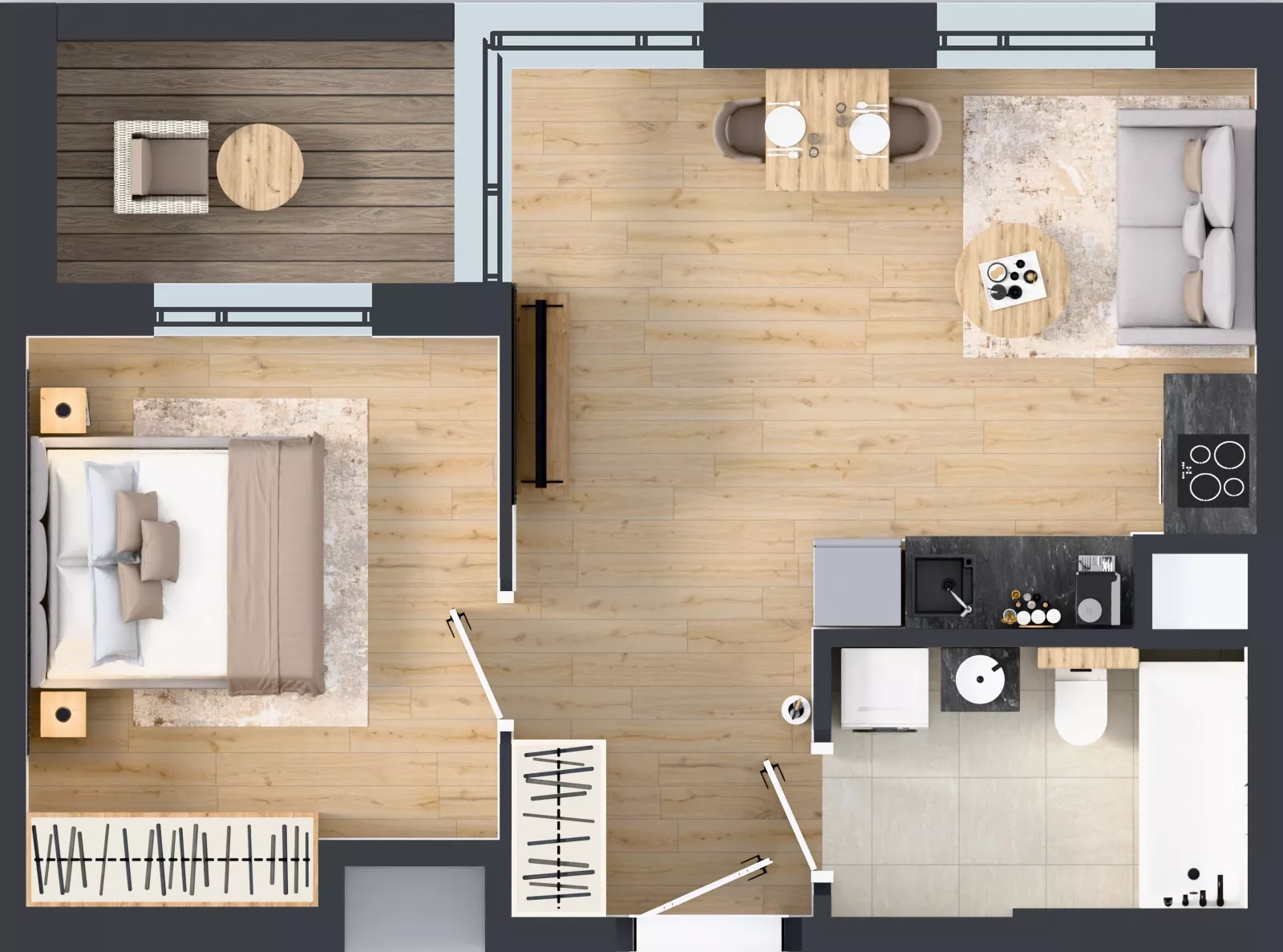 2 pokoje, mieszkanie 40,09 m², piętro 1, oferta nr E/6, Apartamenty Literacka bud. E i F, Warszawa, Bielany, Piaski, ul. Literacka