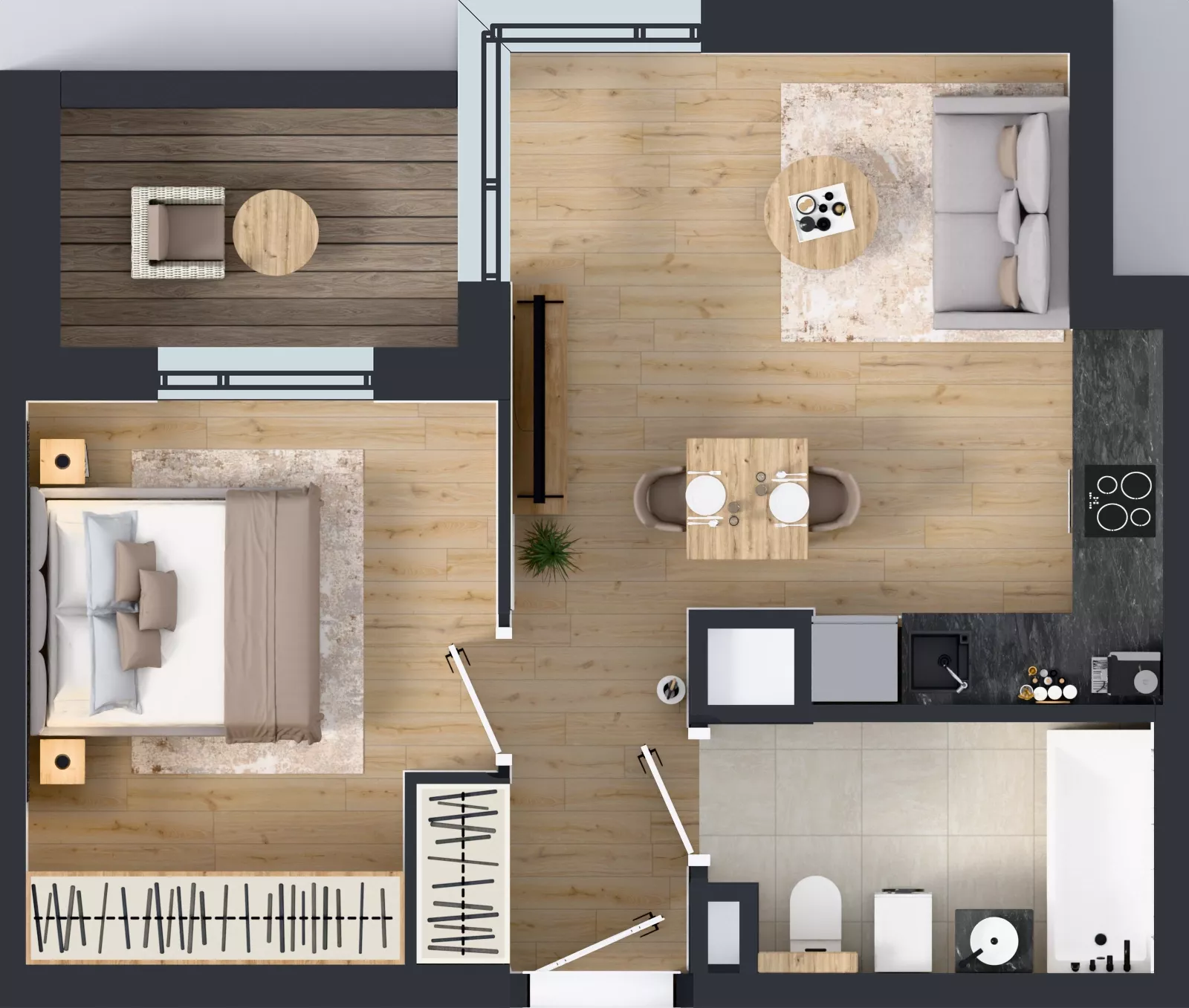 2 pokoje, mieszkanie 38,63 m², piętro 1, oferta nr E/7, Apartamenty Literacka bud. E i F, Warszawa, Bielany, Piaski, ul. Literacka