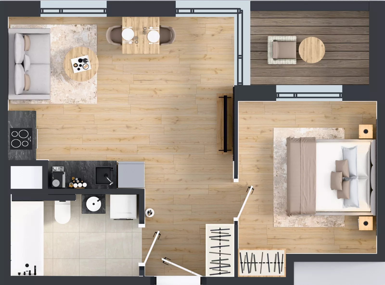 2 pokoje, mieszkanie 39,93 m², piętro 3, oferta nr E/22, Apartamenty Literacka bud. E i F, Warszawa, Bielany, Piaski, ul. Literacka