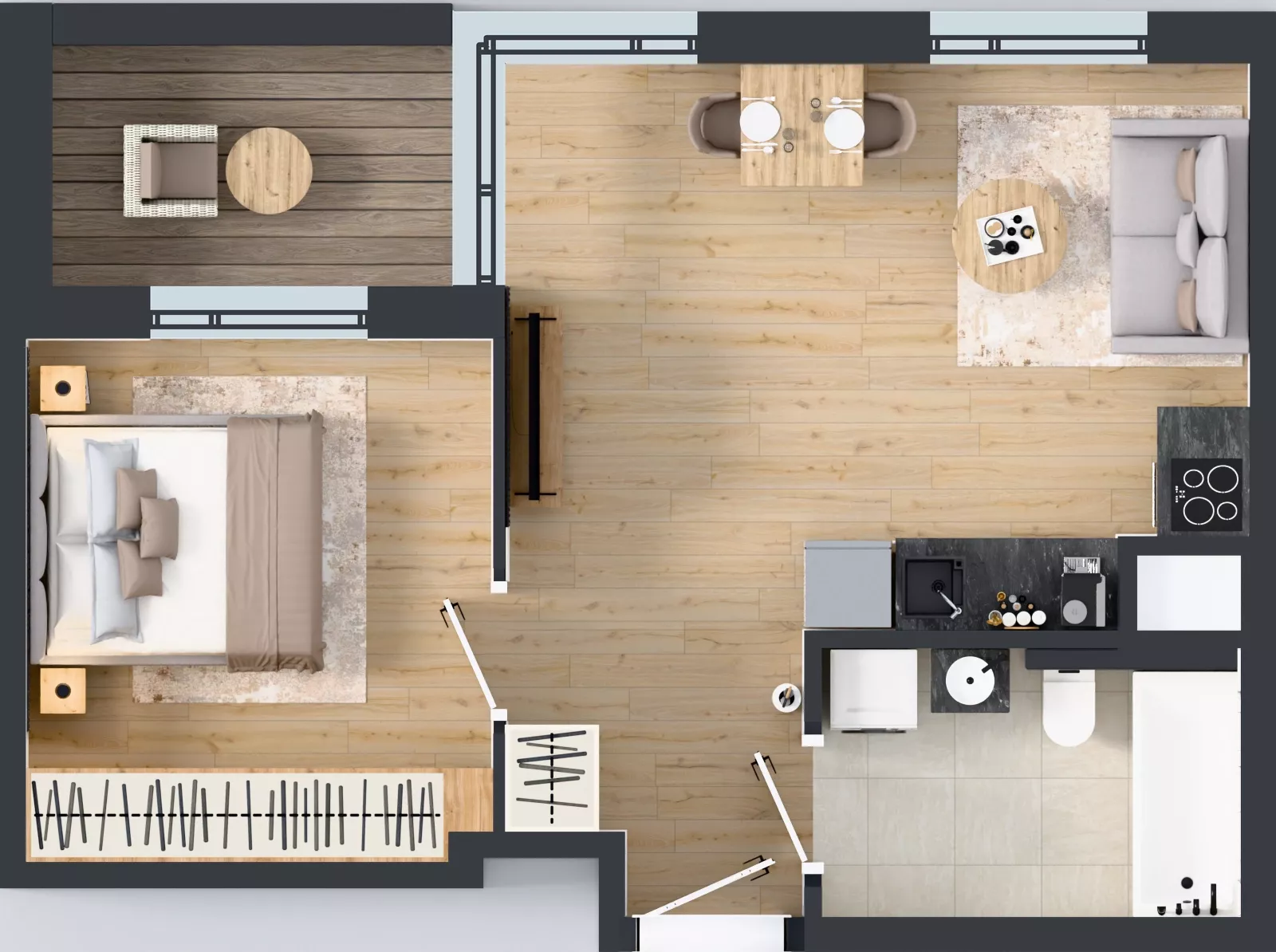 2 pokoje, mieszkanie 39,49 m², piętro 5, oferta nr E/45, Apartamenty Literacka bud. E i F, Warszawa, Bielany, Piaski, ul. Literacka