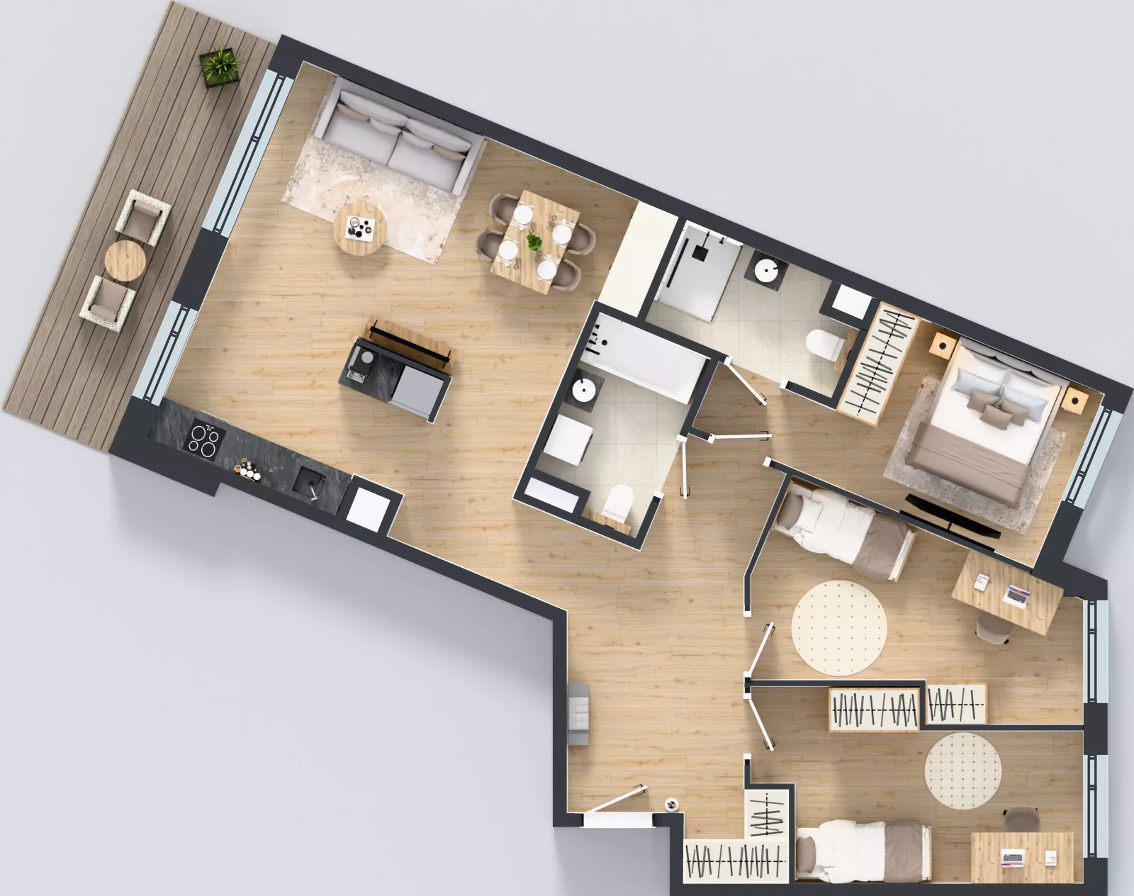 4 pokoje, mieszkanie 89,95 m², piętro 1, oferta nr E/83, Apartamenty Literacka bud. E i F, Warszawa, Bielany, Piaski, ul. Literacka