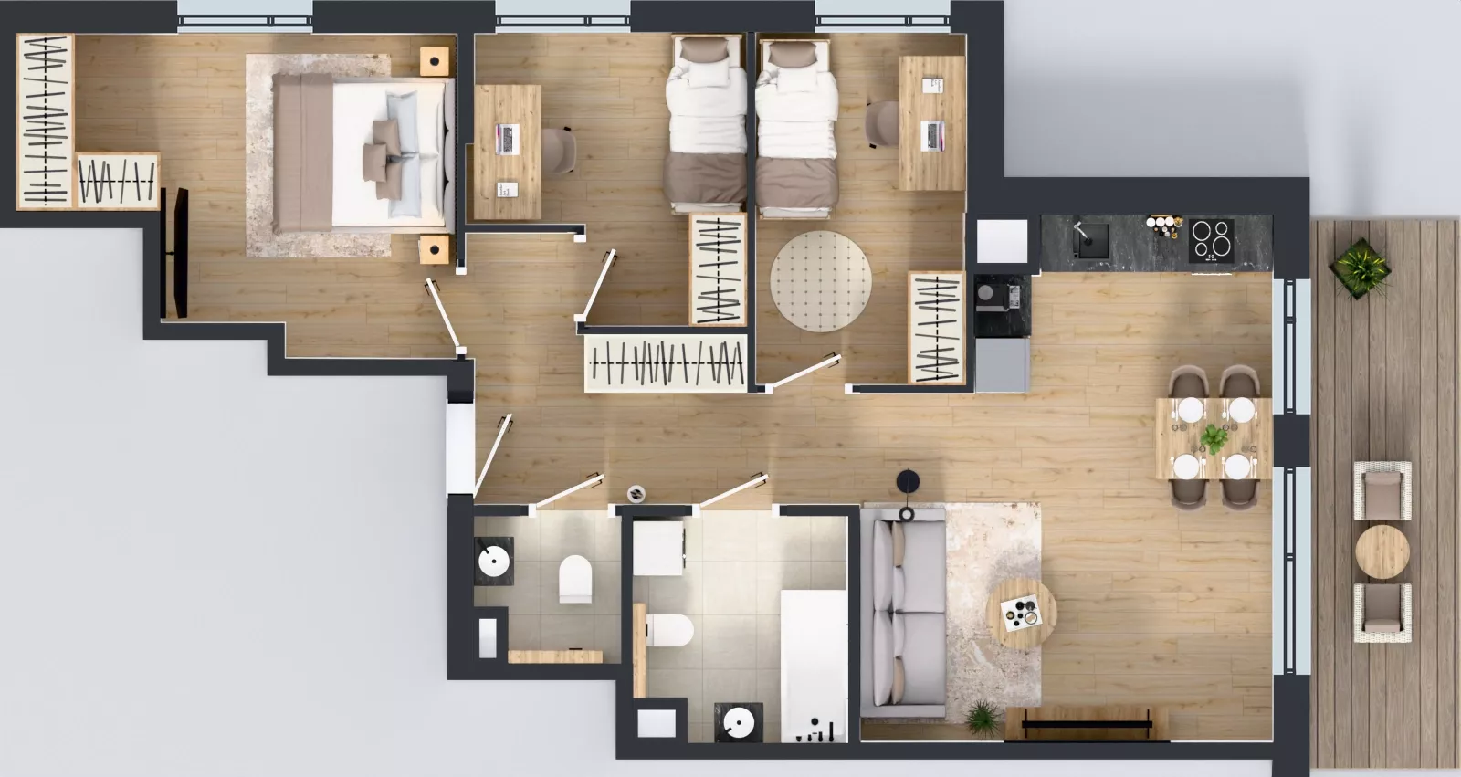 4 pokoje, mieszkanie 72,08 m², piętro 4, oferta nr E/100, Apartamenty Literacka bud. E i F, Warszawa, Bielany, Piaski, ul. Literacka