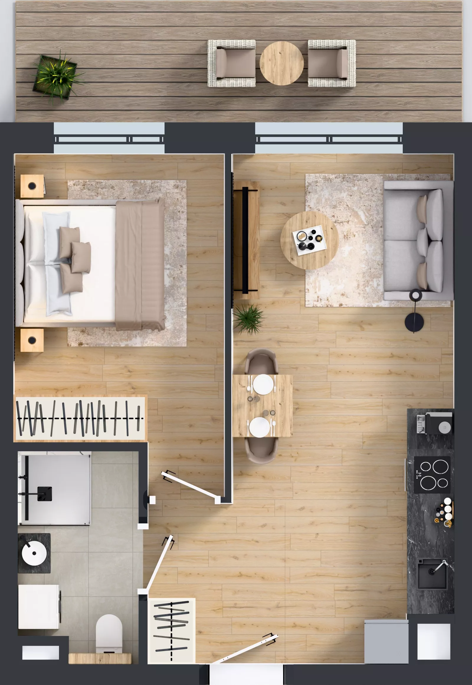 2 pokoje, mieszkanie 38,87 m², piętro 2, oferta nr E/128, Apartamenty Literacka bud. E i F, Warszawa, Bielany, Piaski, ul. Literacka