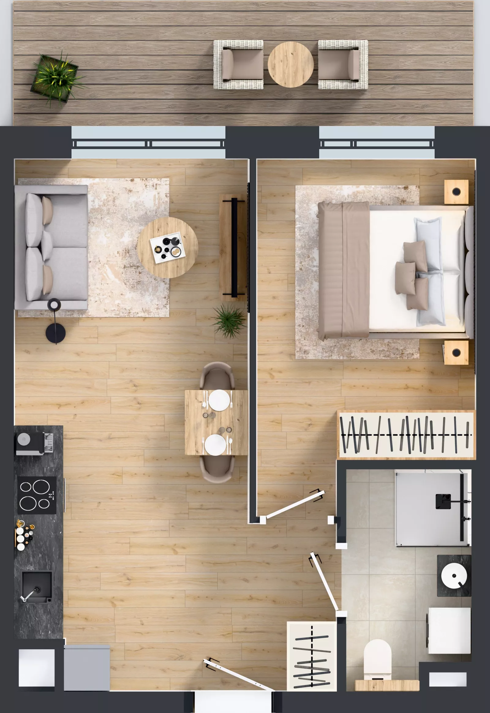 2 pokoje, mieszkanie 39,06 m², piętro 3, oferta nr E/133, Apartamenty Literacka bud. E i F, Warszawa, Bielany, Piaski, ul. Literacka