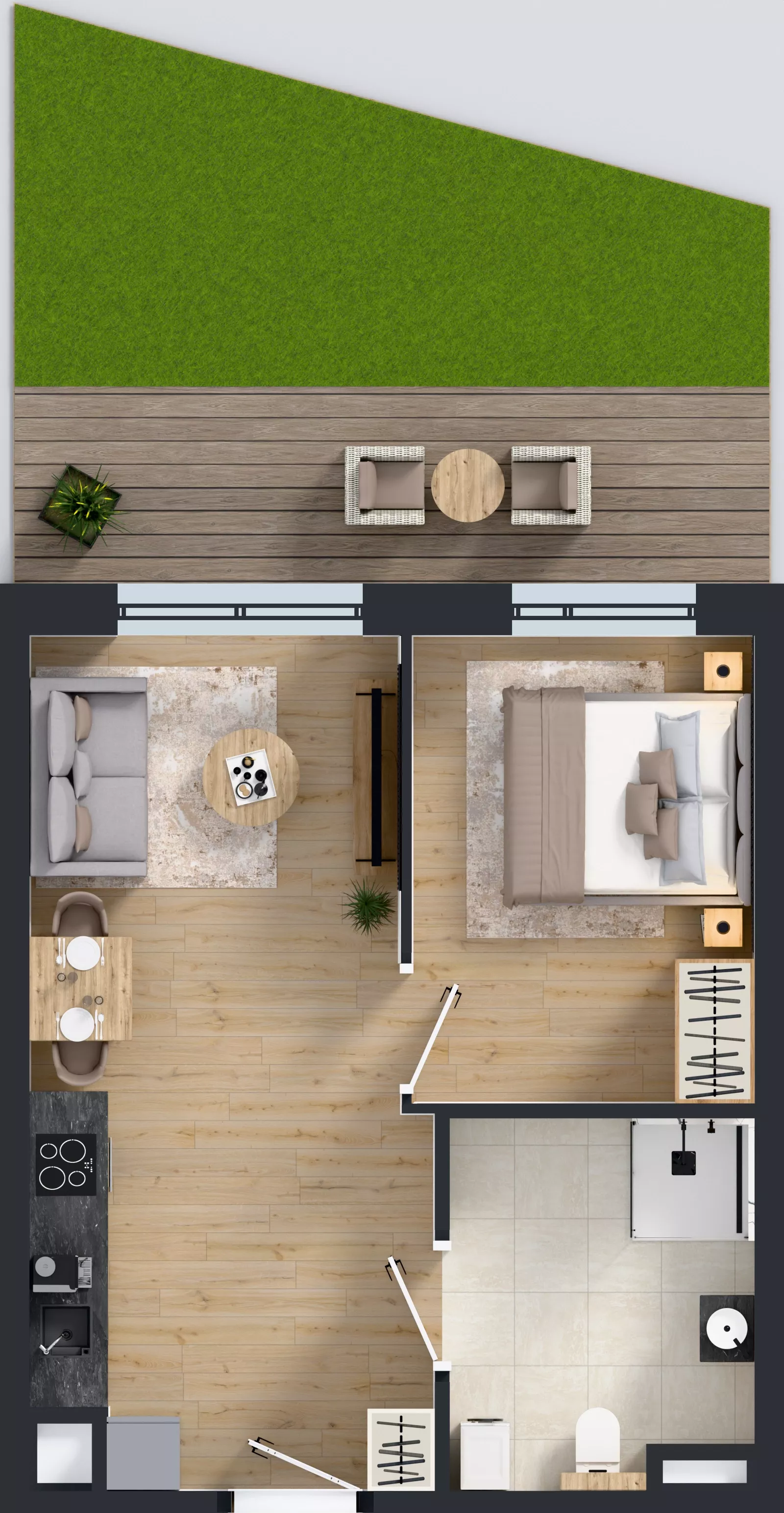 2 pokoje, mieszkanie 38,96 m², parter, oferta nr E/149, Apartamenty Literacka bud. E i F, Warszawa, Bielany, Piaski, ul. Literacka
