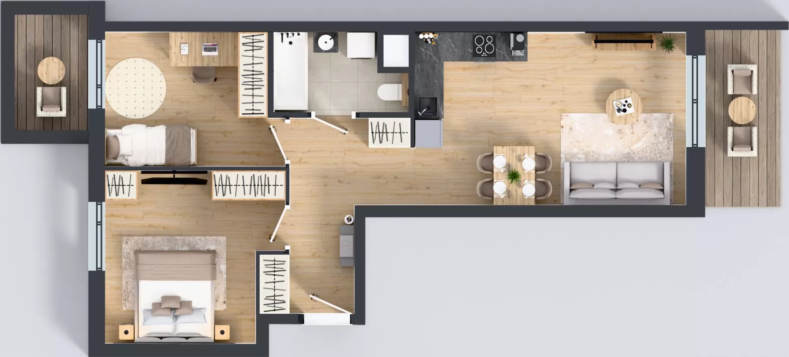 3 pokoje, mieszkanie 59,76 m², piętro 1, oferta nr E/151, Apartamenty Literacka bud. E i F, Warszawa, Bielany, Piaski, ul. Literacka