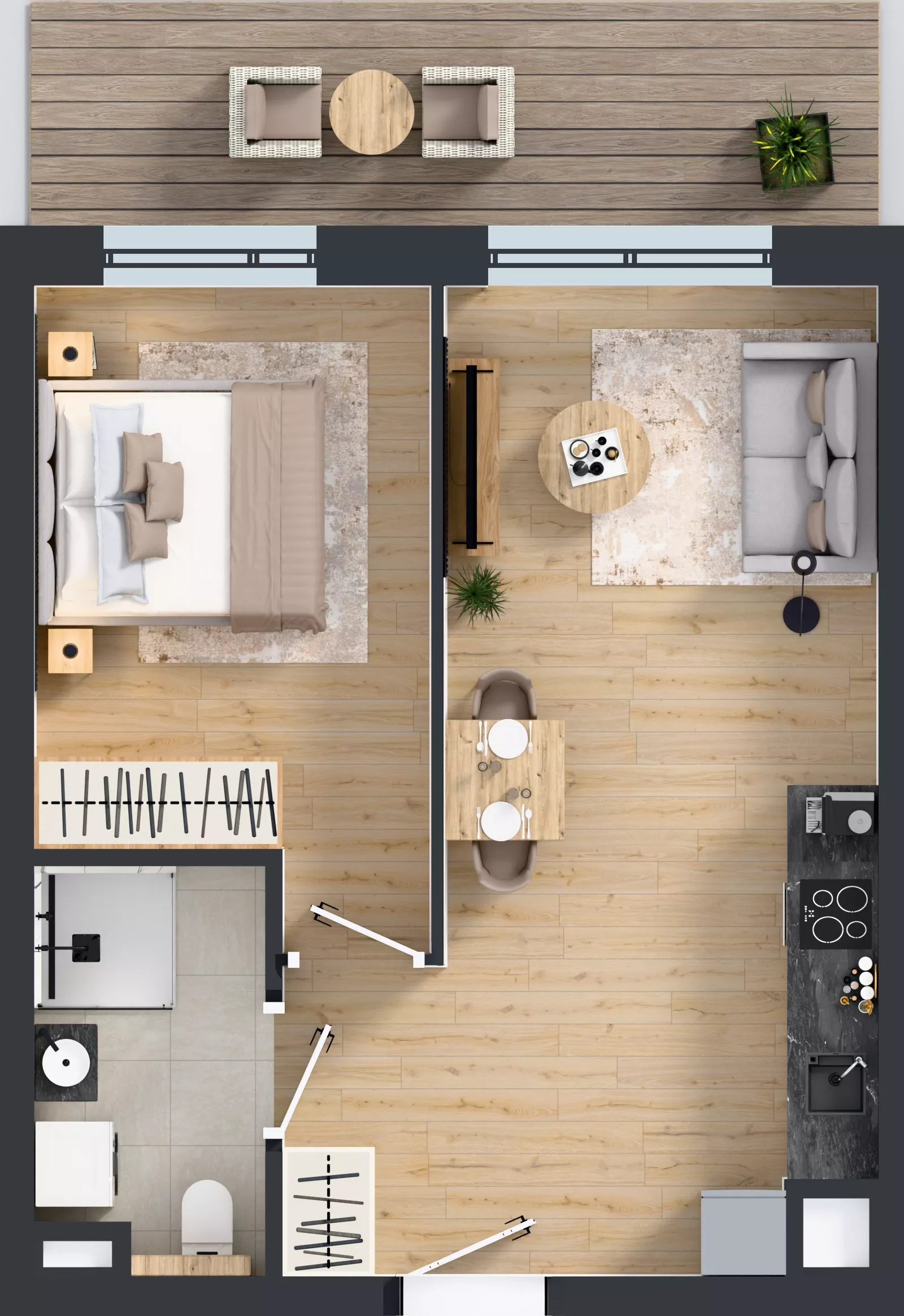 2 pokoje, mieszkanie 38,99 m², piętro 1, oferta nr E/152, Apartamenty Literacka bud. E i F, Warszawa, Bielany, Piaski, ul. Literacka