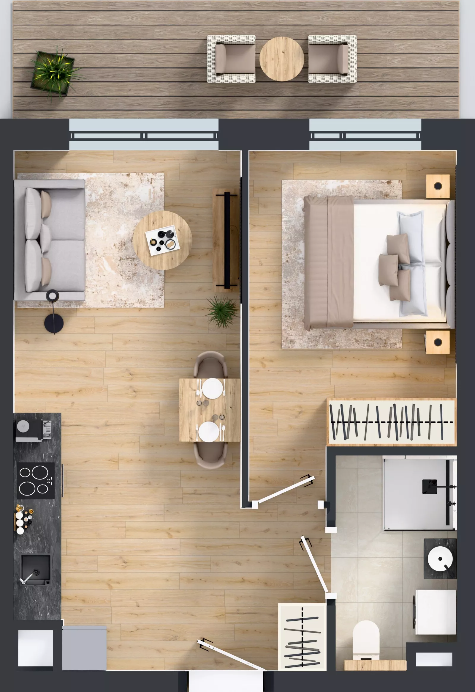 2 pokoje, mieszkanie 38,99 m², piętro 1, oferta nr E/153, Apartamenty Literacka bud. E i F, Warszawa, Bielany, Piaski, ul. Literacka