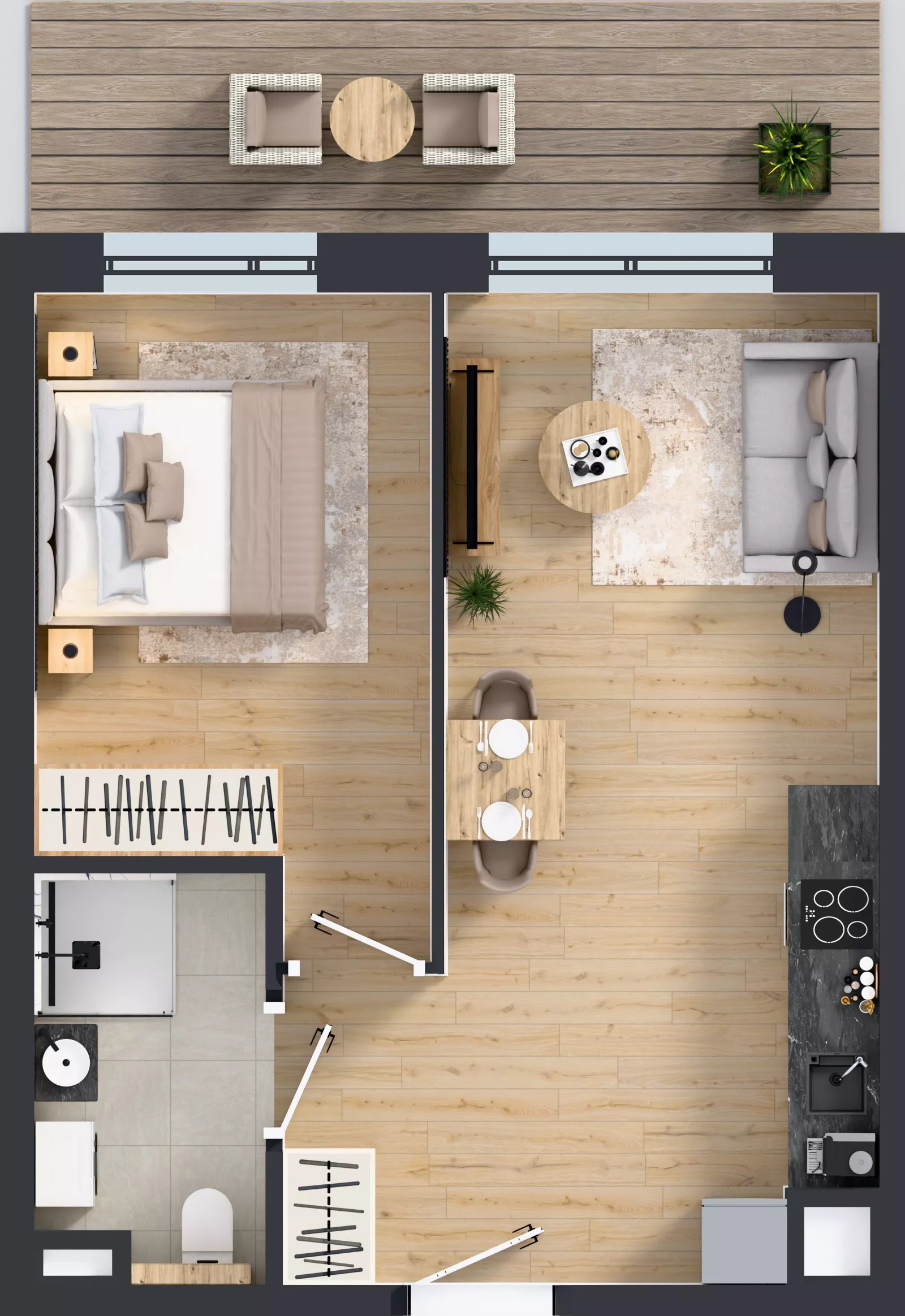 2 pokoje, mieszkanie 38,99 m², piętro 2, oferta nr E/156, Apartamenty Literacka bud. E i F, Warszawa, Bielany, Piaski, ul. Literacka