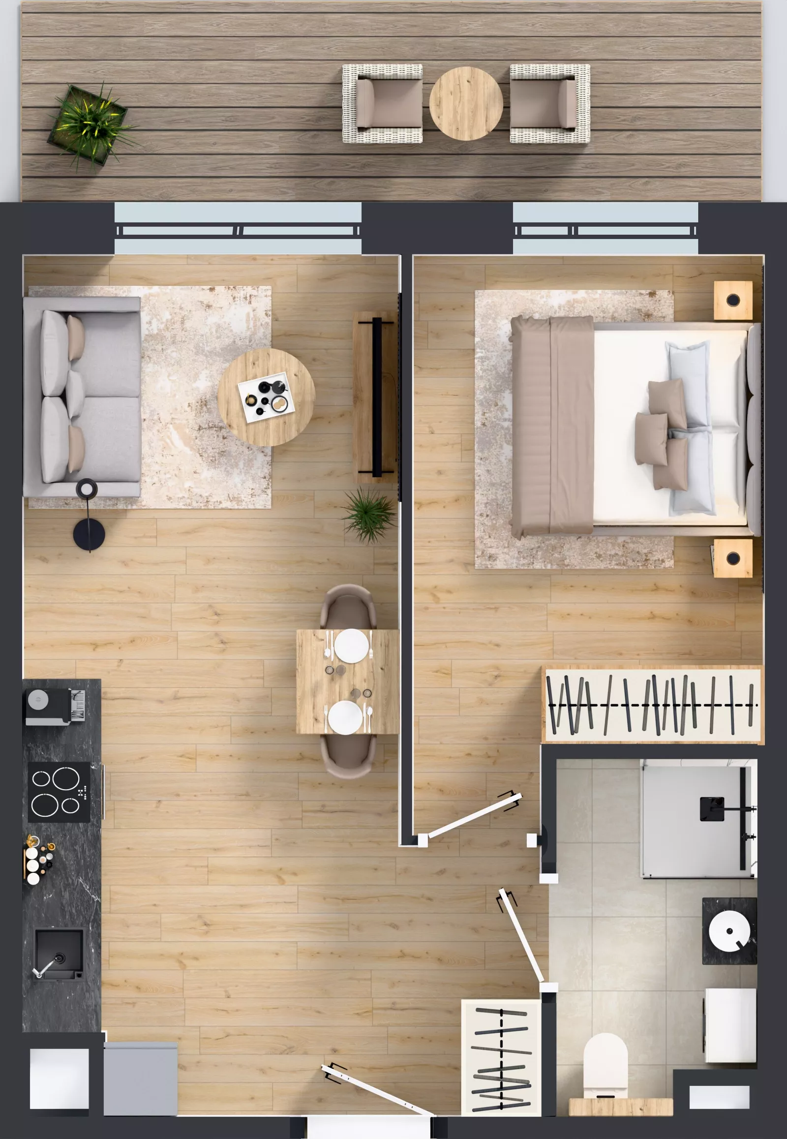 2 pokoje, mieszkanie 39,42 m², piętro 3, oferta nr E/161, Apartamenty Literacka bud. E i F, Warszawa, Bielany, Piaski, ul. Literacka
