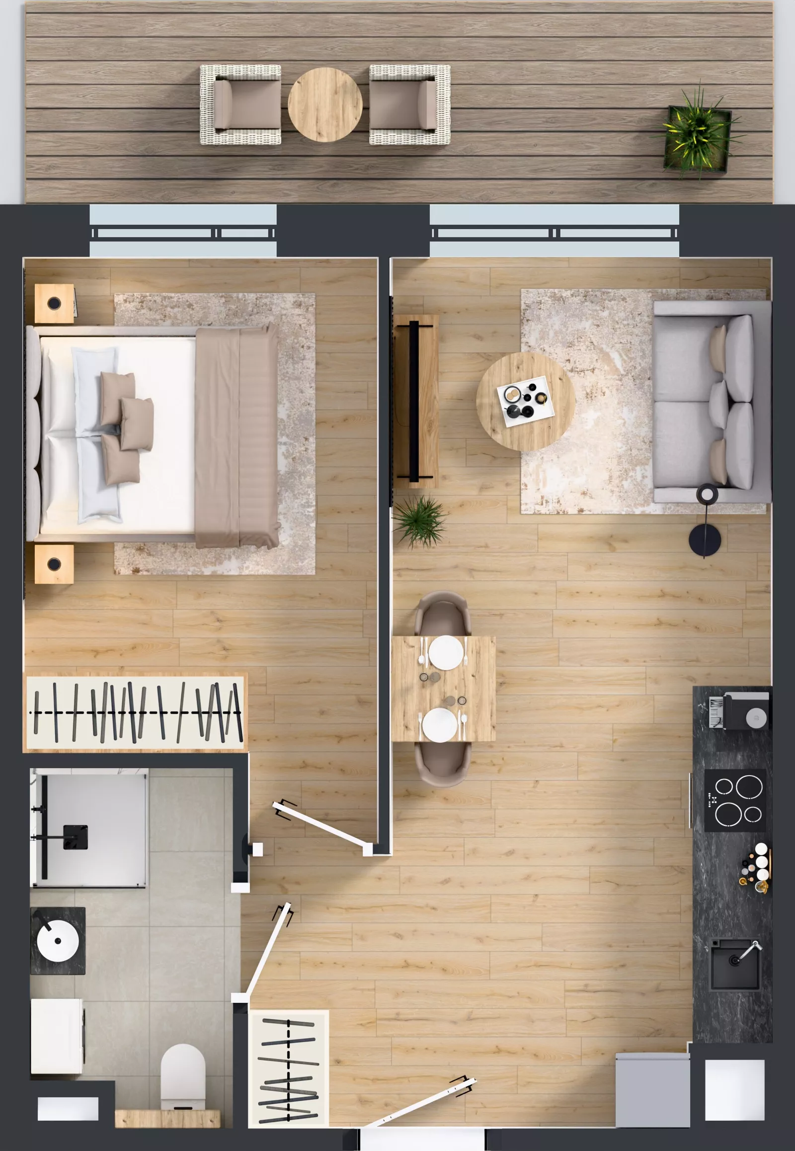 2 pokoje, mieszkanie 39,42 m², piętro 4, oferta nr E/164, Apartamenty Literacka bud. E i F, Warszawa, Bielany, Piaski, ul. Literacka