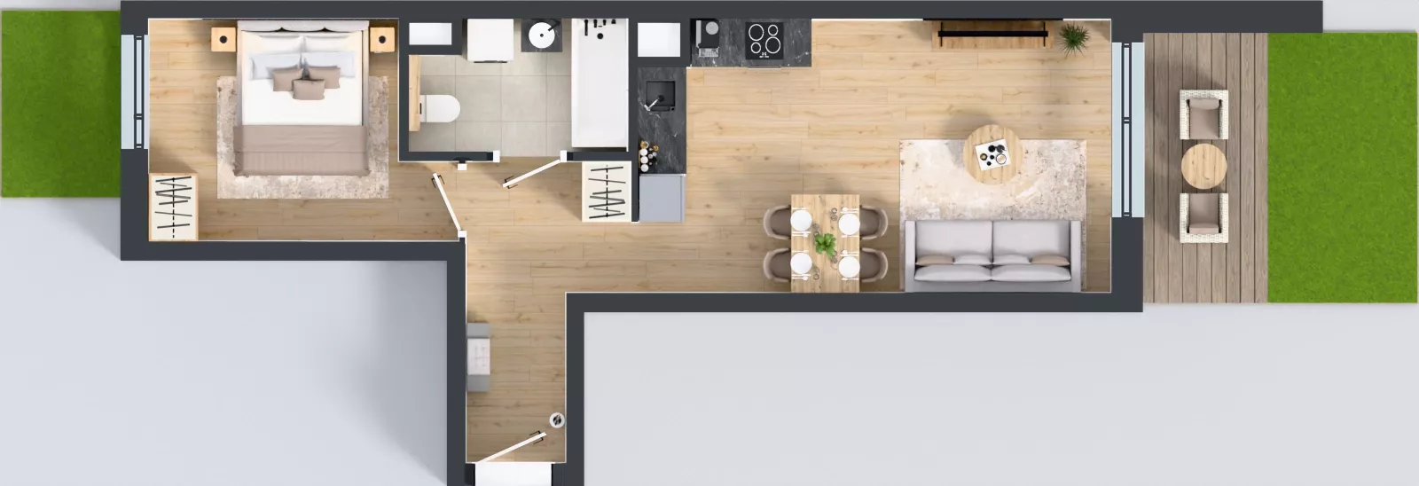 2 pokoje, mieszkanie 43,33 m², parter, oferta nr E/175, Apartamenty Literacka bud. E i F, Warszawa, Bielany, Piaski, ul. Literacka