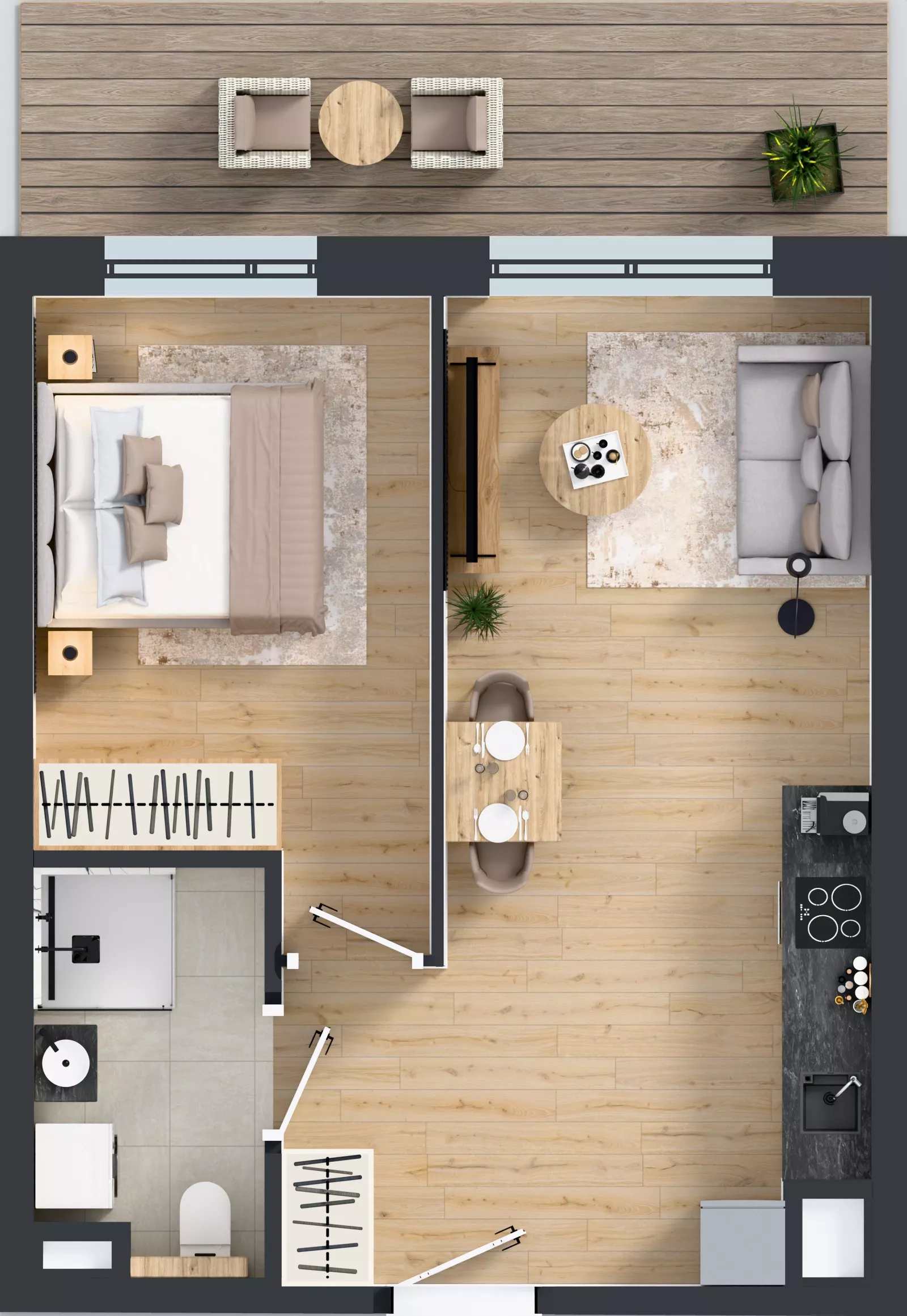 2 pokoje, mieszkanie 38,86 m², piętro 1, oferta nr E/180, Apartamenty Literacka bud. E i F, Warszawa, Bielany, Piaski, ul. Literacka