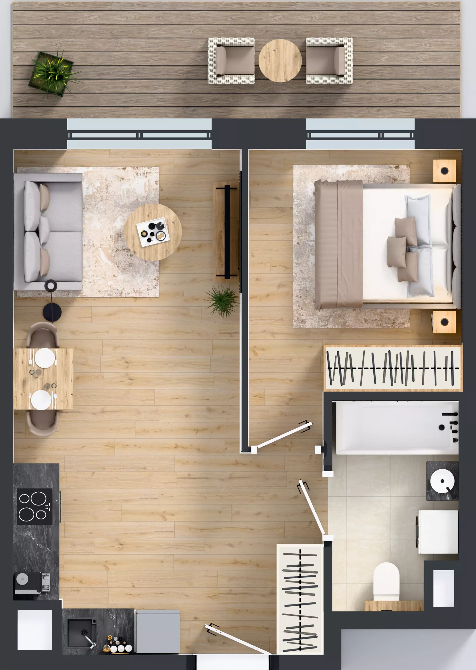 2 pokoje, mieszkanie 39,62 m², piętro 4, oferta nr E/193, Apartamenty Literacka bud. E i F, Warszawa, Bielany, Piaski, ul. Literacka