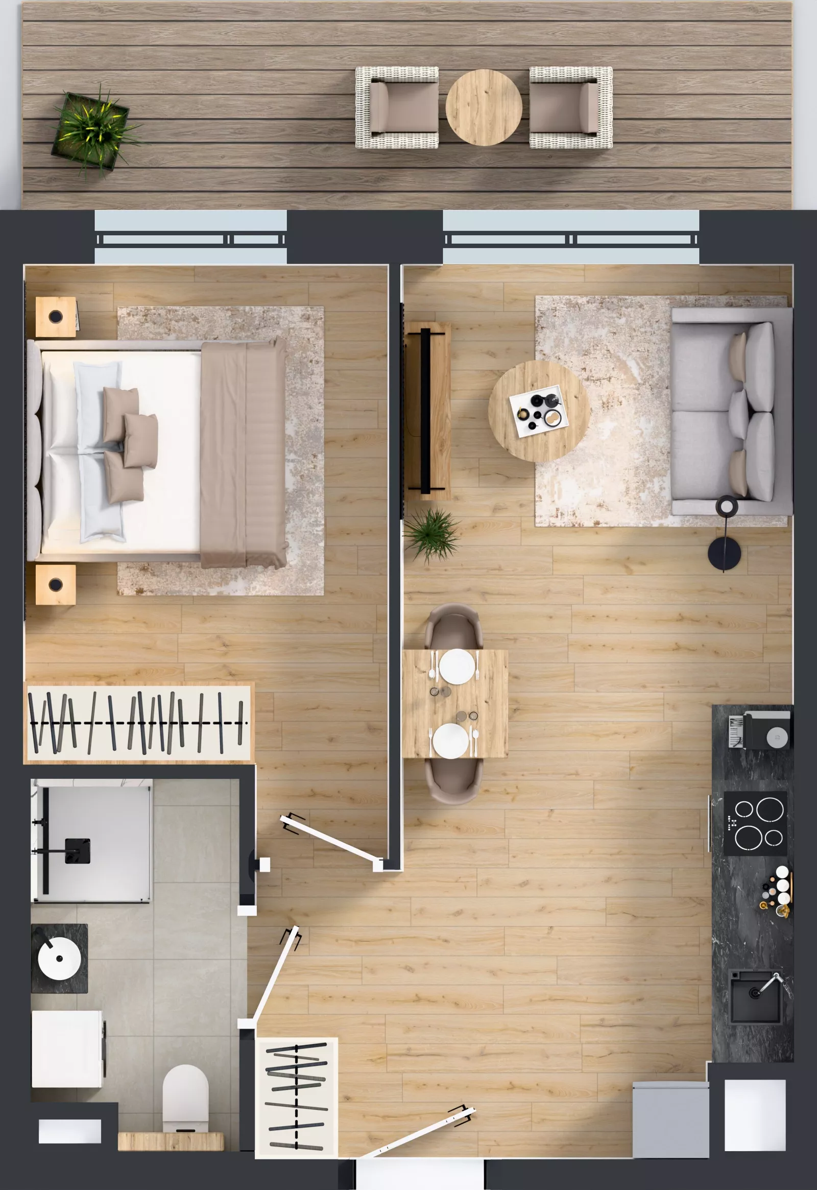 2 pokoje, mieszkanie 39,28 m², piętro 5, oferta nr E/196, Apartamenty Literacka bud. E i F, Warszawa, Bielany, Piaski, ul. Literacka
