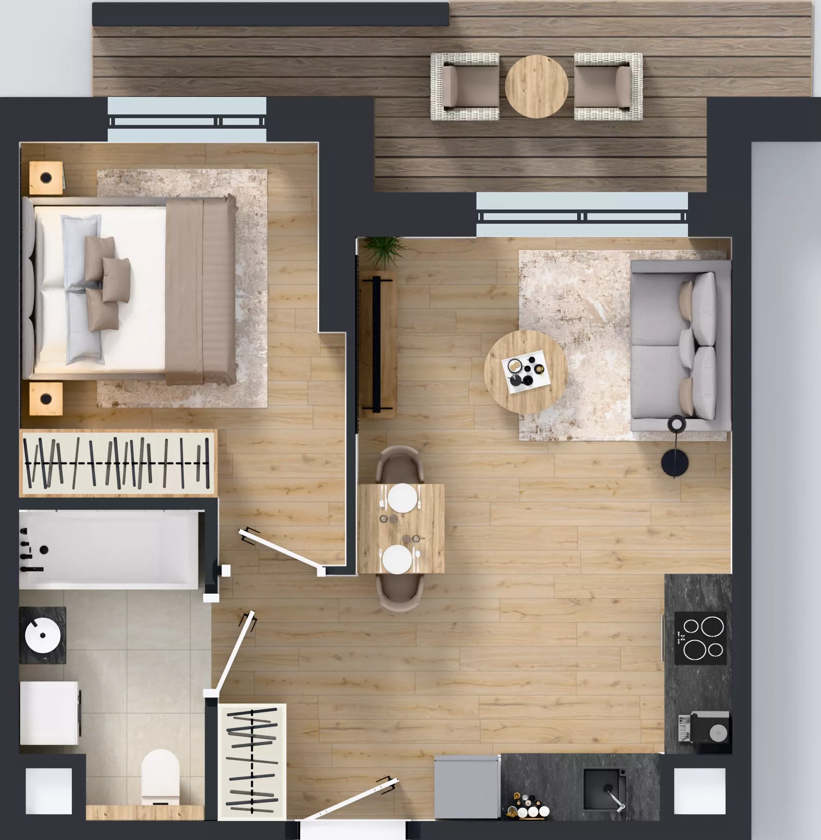 2 pokoje, mieszkanie 37,16 m², piętro 1, oferta nr F/6, Apartamenty Literacka bud. E i F, Warszawa, Bielany, Piaski, ul. Literacka
