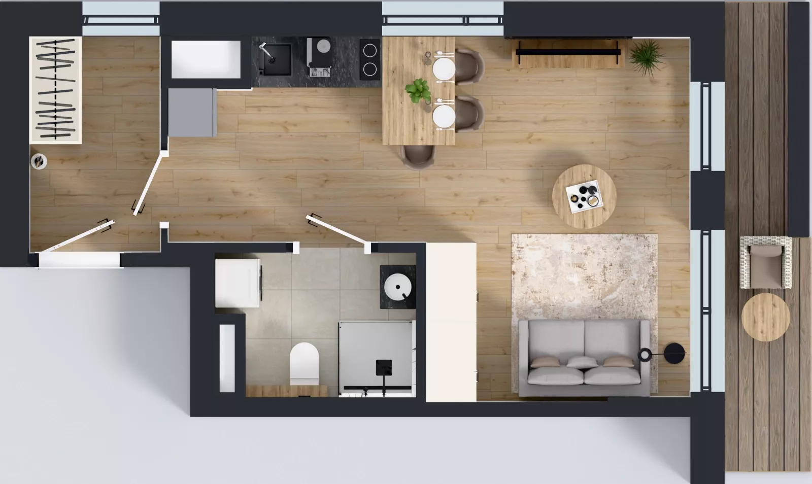 1 pokój, mieszkanie 30,00 m², piętro 8, oferta nr F/44, Apartamenty Literacka bud. E i F, Warszawa, Bielany, Piaski, ul. Literacka