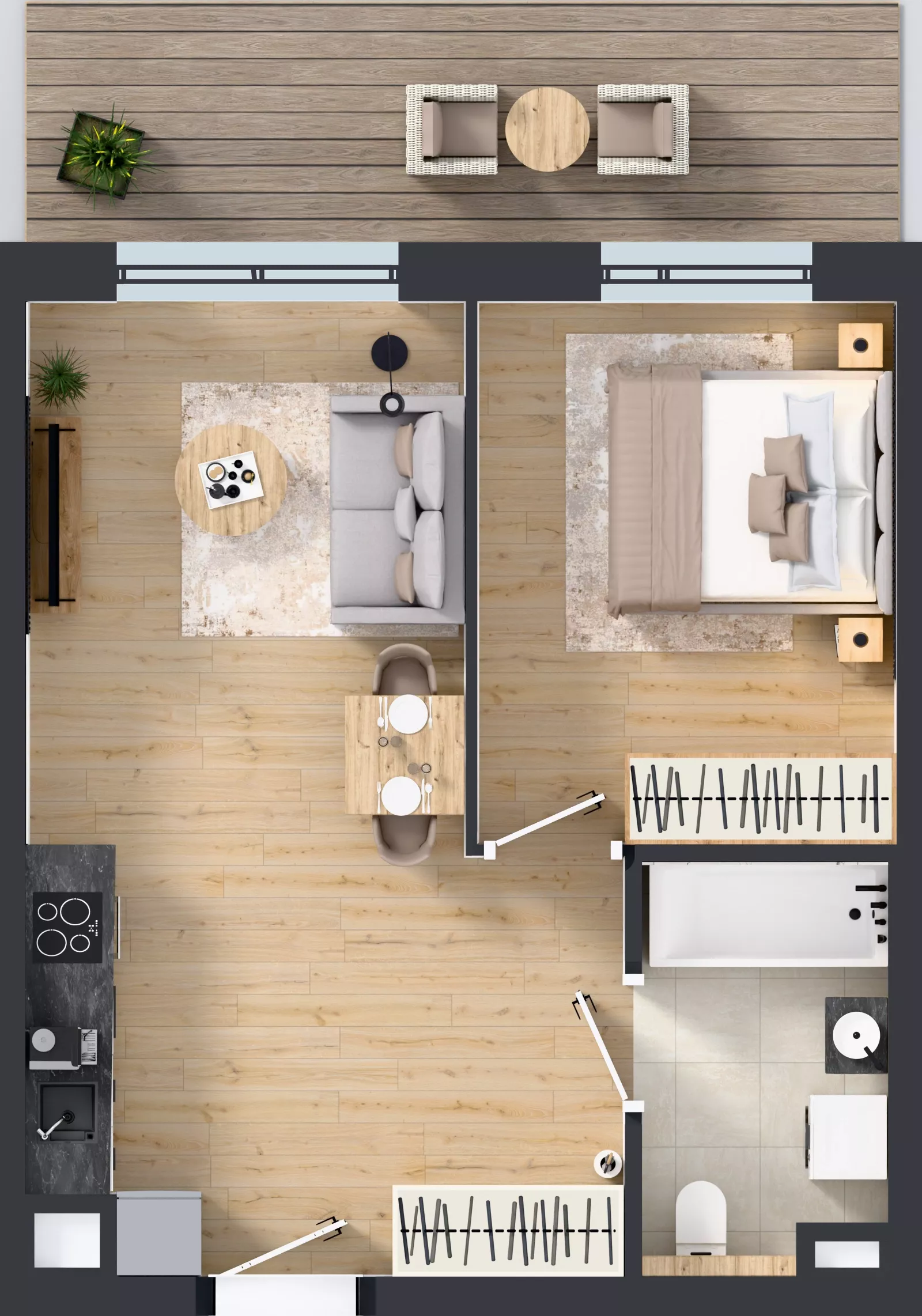 2 pokoje, mieszkanie 40,41 m², piętro 2, oferta nr F/73, Apartamenty Literacka bud. E i F, Warszawa, Bielany, Piaski, ul. Literacka