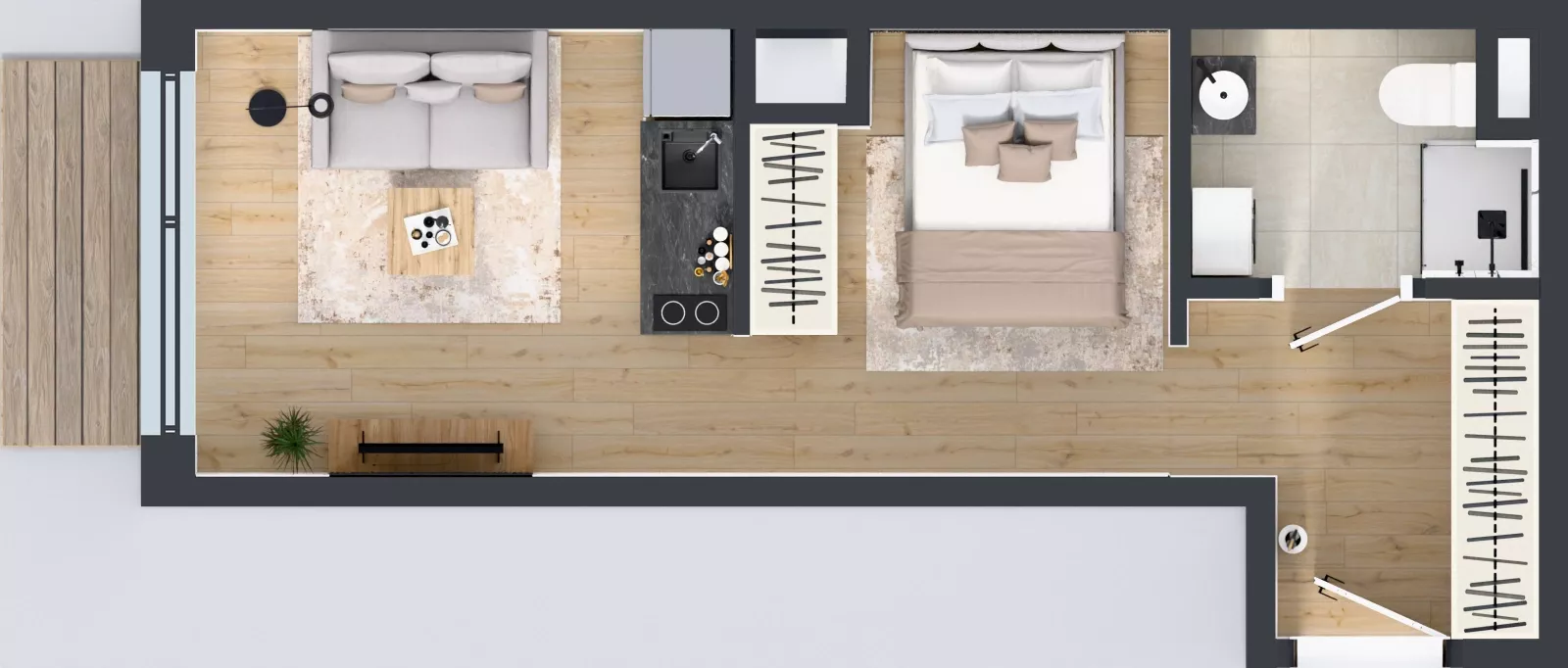 1 pokój, mieszkanie 28,53 m², piętro 1, oferta nr A/2, Apartamenty Grzybowska 11, Warszawa, Śródmieście, Śródmieście Północne, ul. Grzybowska 11