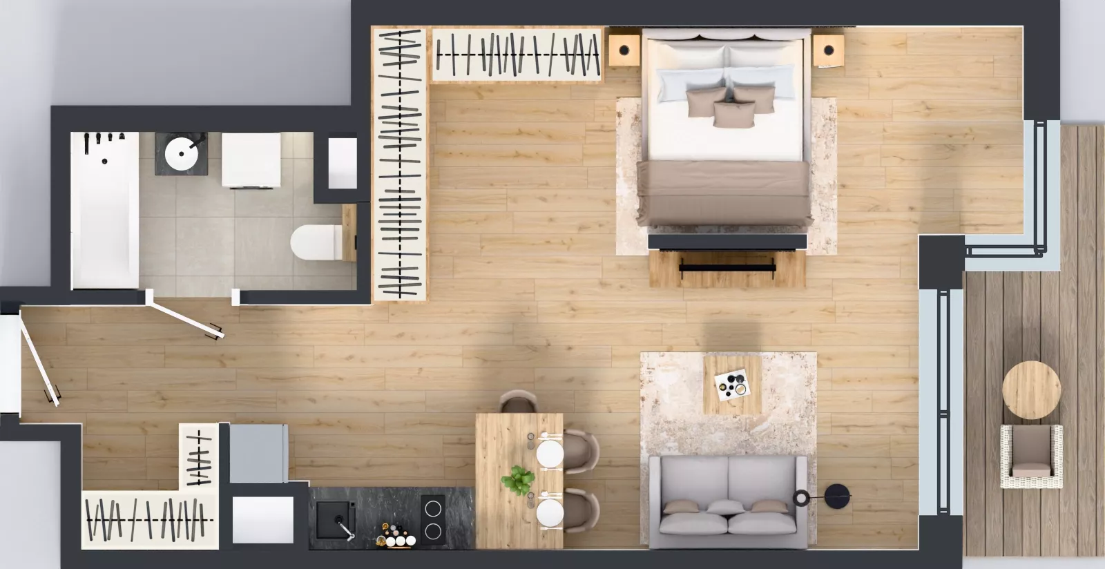 1 pokój, mieszkanie 43,84 m², piętro 1, oferta nr A/12, Apartamenty Grzybowska 11, Warszawa, Śródmieście, Śródmieście Północne, ul. Grzybowska 11