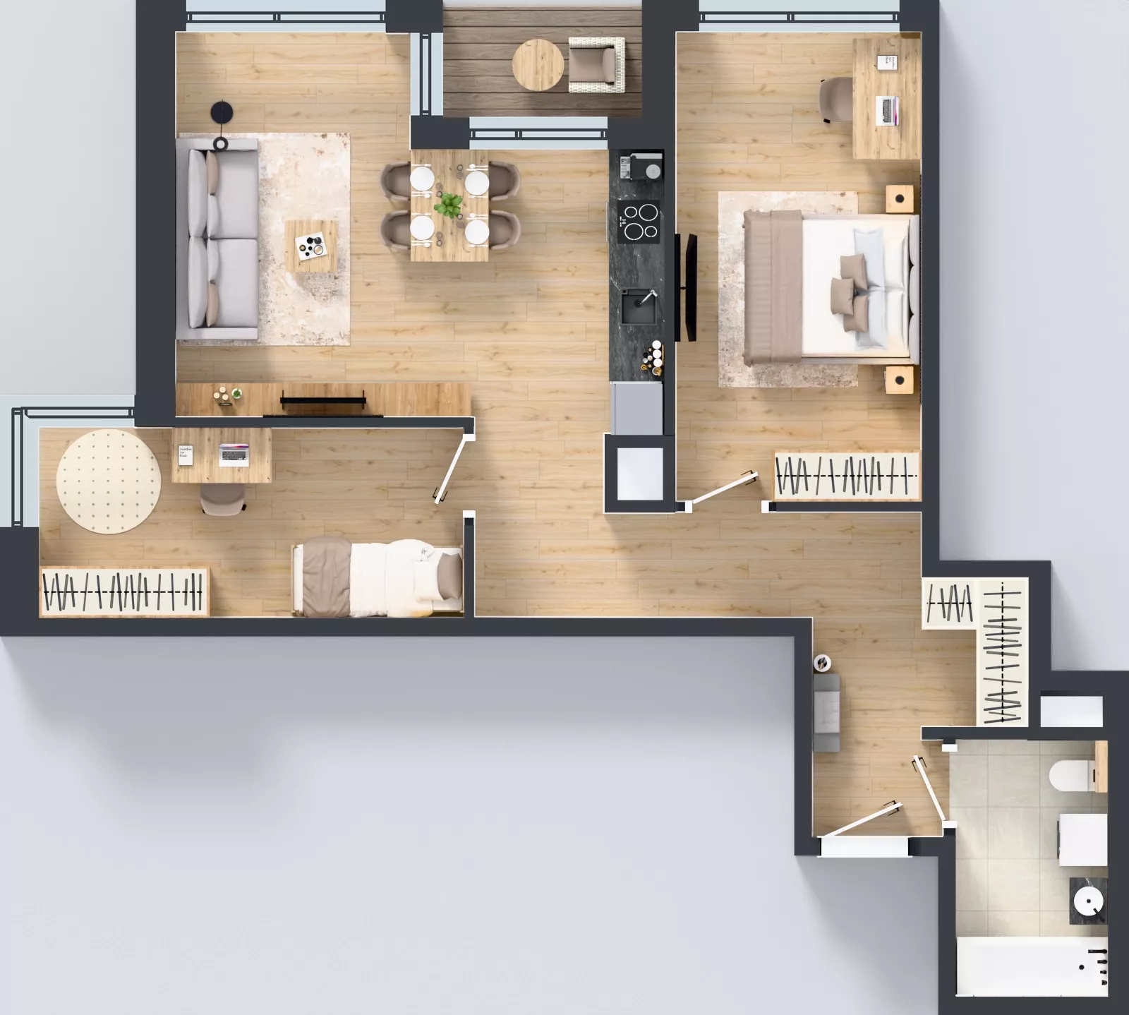 3 pokoje, mieszkanie 66,00 m², piętro 1, oferta nr A/19, Apartamenty Grzybowska 11, Warszawa, Śródmieście, Śródmieście Północne, ul. Grzybowska 11