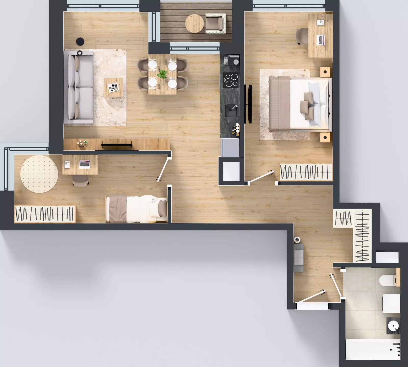 3 pokoje, mieszkanie 66,00 m², piętro 2, oferta nr A/42, Apartamenty Grzybowska 11, Warszawa, Śródmieście, Śródmieście Północne, ul. Grzybowska 11