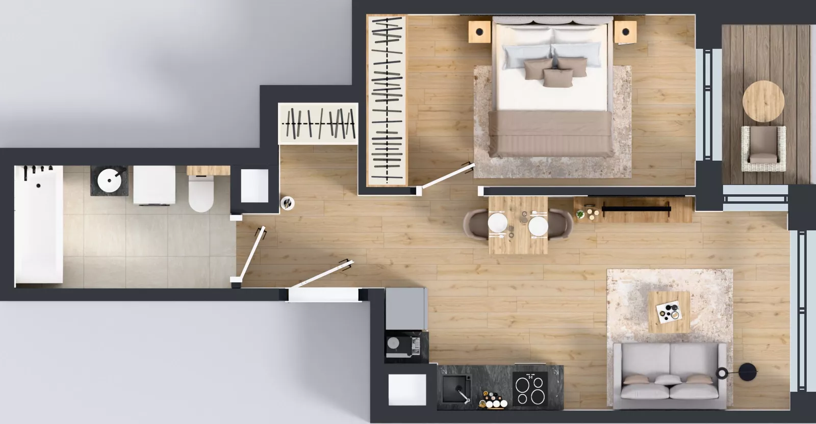2 pokoje, mieszkanie 38,20 m², piętro 2, oferta nr A/43, Apartamenty Grzybowska 11, Warszawa, Śródmieście, Śródmieście Północne, ul. Grzybowska 11
