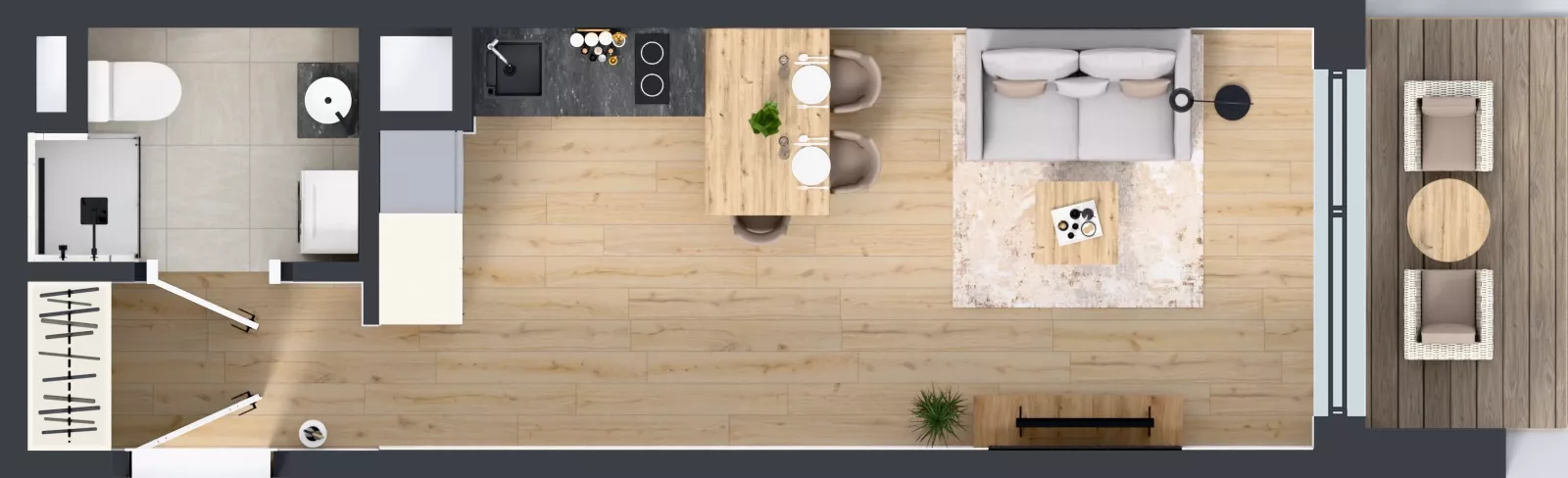 1 pokój, mieszkanie 26,84 m², piętro 3, oferta nr A/60, Apartamenty Grzybowska 11, Warszawa, Śródmieście, Śródmieście Północne, ul. Grzybowska 11