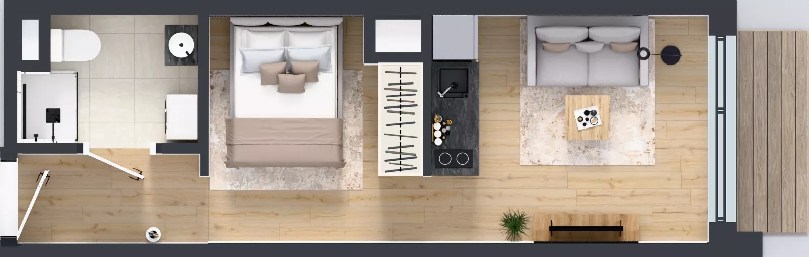 1 pokój, mieszkanie 26,73 m², piętro 4, oferta nr A/72, Apartamenty Grzybowska 11, Warszawa, Śródmieście, Śródmieście Północne, ul. Grzybowska 11