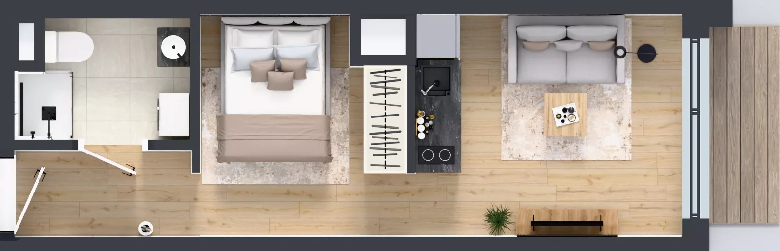 1 pokój, mieszkanie 26,83 m², piętro 5, oferta nr A/96, Apartamenty Grzybowska 11, Warszawa, Śródmieście, Śródmieście Północne, ul. Grzybowska 11