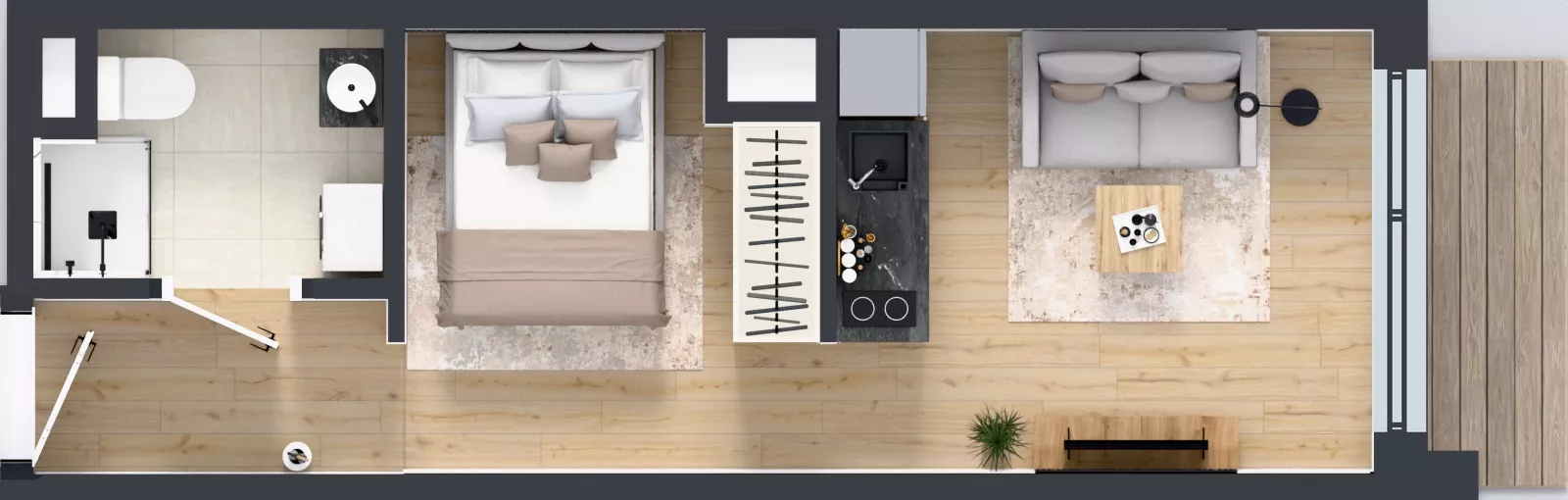 1 pokój, mieszkanie 26,73 m², piętro 8, oferta nr A/164, Apartamenty Grzybowska 11, Warszawa, Śródmieście, Śródmieście Północne, ul. Grzybowska 11